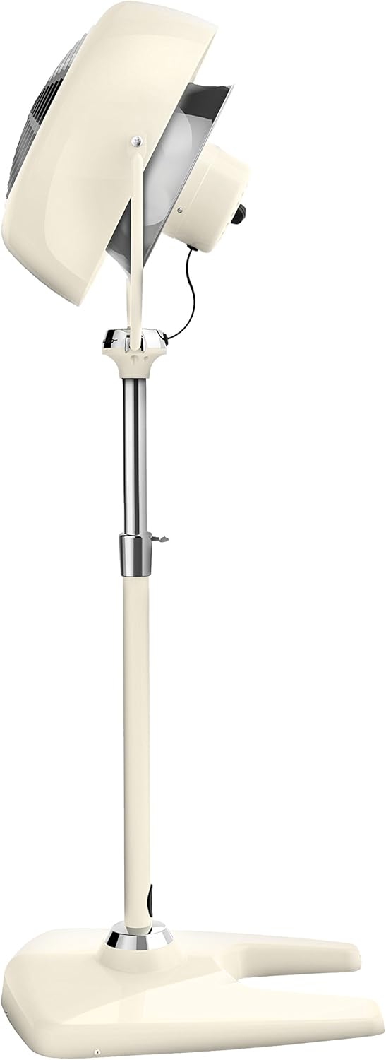 Vornado VFAN™ Sr. Pedestal Vintage Fan Retro Metal Standing Air Circulator for Cooling & Décor 3 Speeds, Adjustable Tilt Vintage White