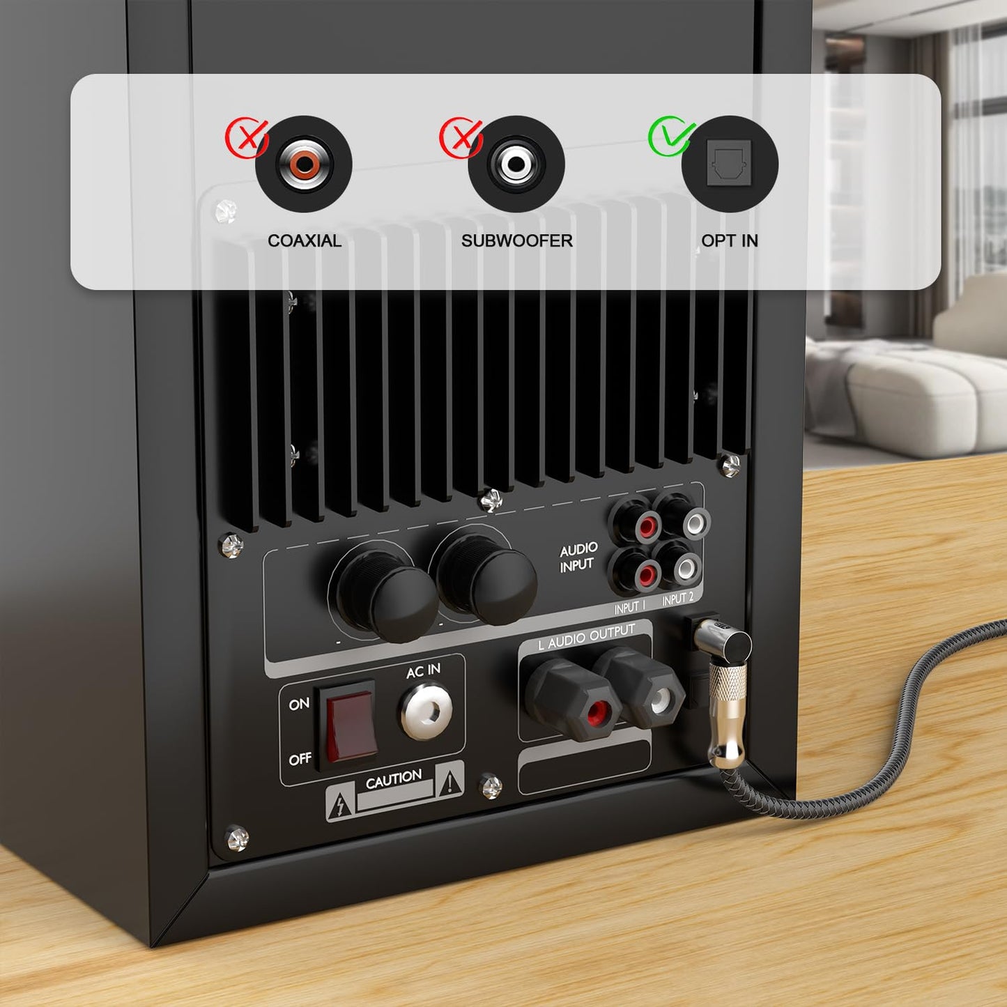 EMK Premium 24K Gold-Plated Right Angle Optical Cable – 90° Toslink to Toslink (1M/3Ft), 360° Rotatable for Soundbars, TVs & Home Theater