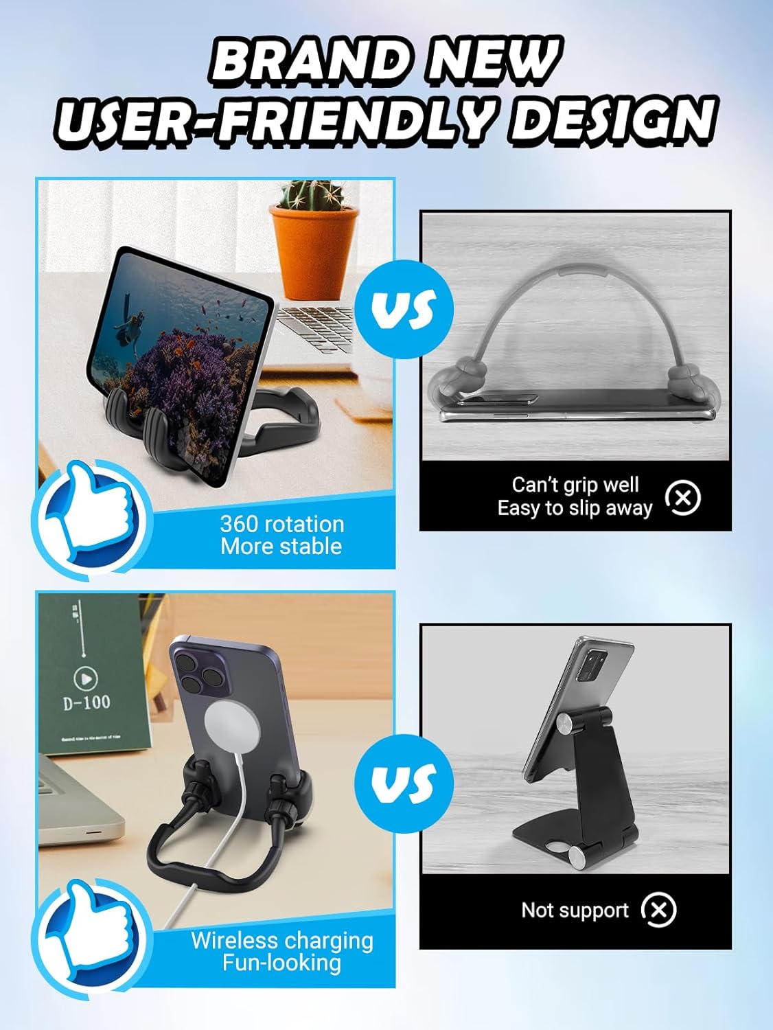 Cell Phone Stand Thumbs Up Lazy Phone Holder: Graduation Gifts for Kids Teen Boys Him 2025 Phone Stand for Desk Back to School Supplies Gifts for Men Women Birthday Funny Cool Gadgets Trendy Stuff