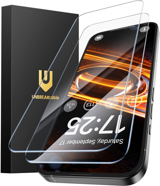 UNBREAKcable Anti-Glare Screen Protector for iPhone 16 Pro [2-Pack], 9H Hardness Tempered Glass, Anti-fingerprint, Enhanced Clarity, Anti-Blue Light, Easy to Install, Polishing Cloth Included