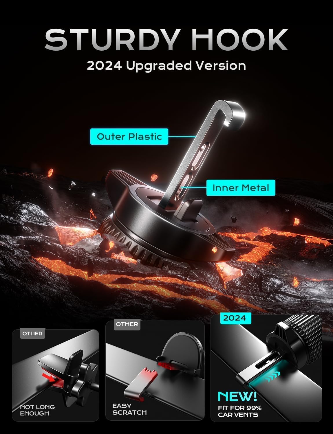 CHGeek Wireless Car Charger, 15W Fast Charging (Knight Black)