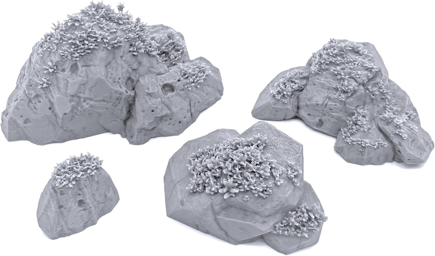 Swamp Scatter Rocks by Printable Scenery, 3D Printed Tabletop RPG Scenery and Wargame Terrain 28mm Miniatures