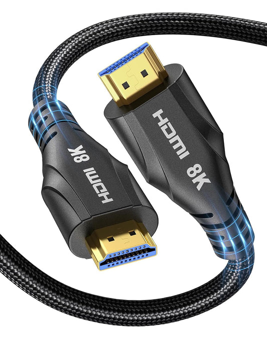 HDMI Cable 20FT Long - 8K HDMI 48Gbps High-Speed HDMI Braided,8K 60Hz 4K120Hz,HDCP 2.2&2.3, HDMI Cord Compatible with TV/PS4 /PS5
