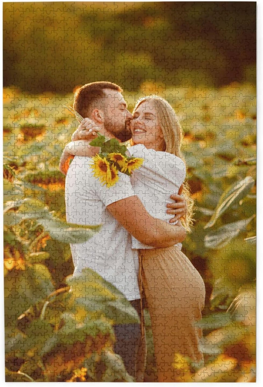 Custom Jigsaw Puzzle from Photos 300/500/1000 Pieces Personalized Wooden Picture Puzzles Gift for Adult Family Friends,Birthday,Valentine's Day (Vertical 1000PCS)