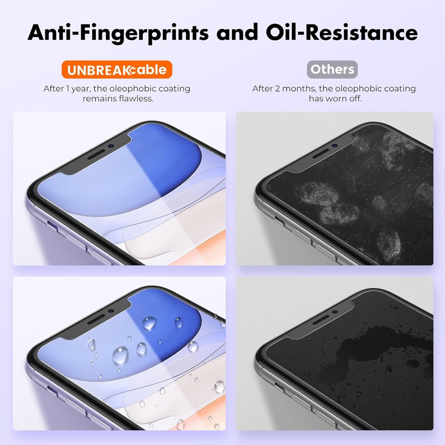 UNBREAKcable Shatterproof Tempered Glass Screen Protector for iPhone 11/iPhone XR [2-Pack] [Easy Installation Frame] [9H Hardness] [99.99% HD Clear][Bubble Free] for Apple 6.1''