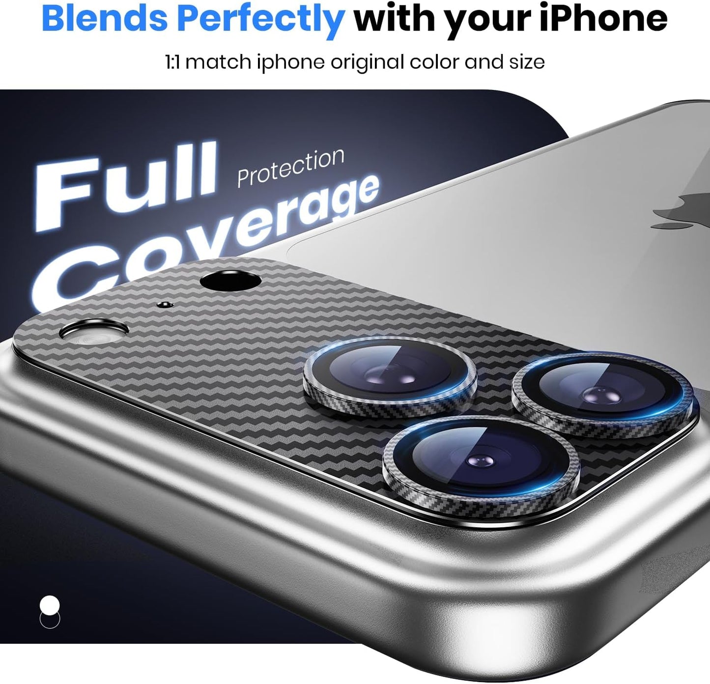 Hoerrye for iPhone 17 Pro Max Camera Lens Protector - [12FT Shatterproof Military Grade] [Strong Adsorption] Metal 9H+ Tempered Glass Camera Screen Full Cover Case Friendly,Carbon Fiber