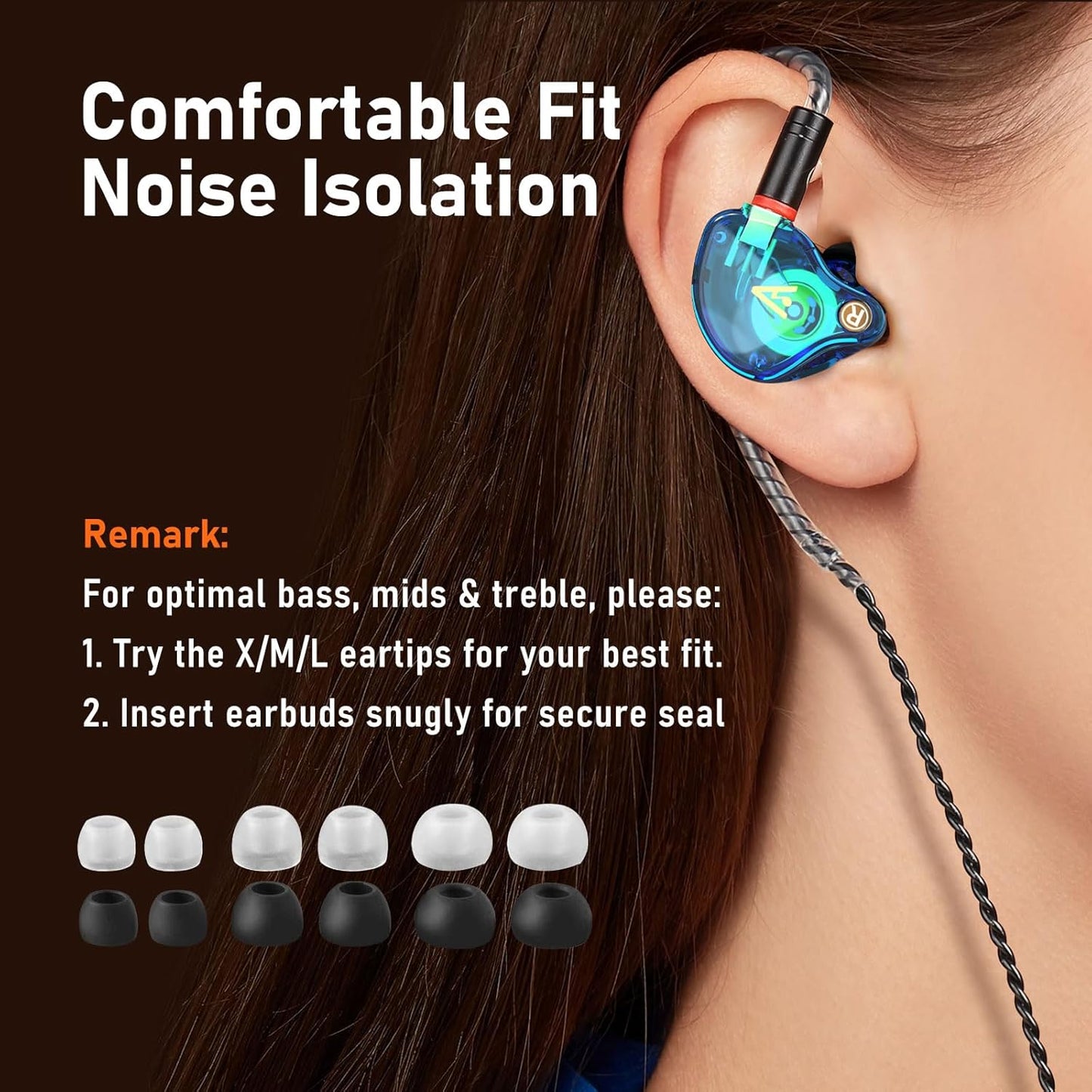 Vibes 202ML Wired Earbuds - HiFi in Ear Headphones for iPhone 5–14, Noise-Isolating Ear Buds w/ Mic - Clear Sound, Deep Bass, Comfort-Fit Earphones - MMCX–Lightning, Silver Plated Cord, Carrying Case