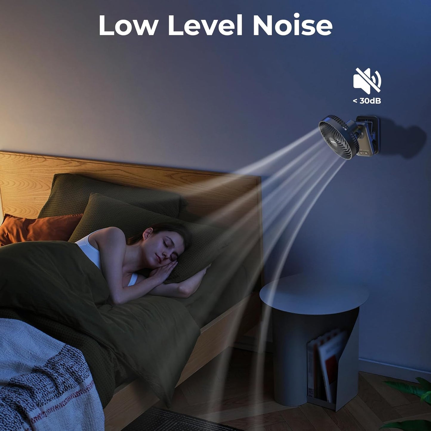 10000mAh Clip On Fan, 42H Run, Quiet & Auto Oscillating Table Fan, Rechargeable with 4 Powerful Speeds, Battery Operated Desk Fan with Sturdy Clamp for Camping Outdoor Travel RV Home Bedroom Office