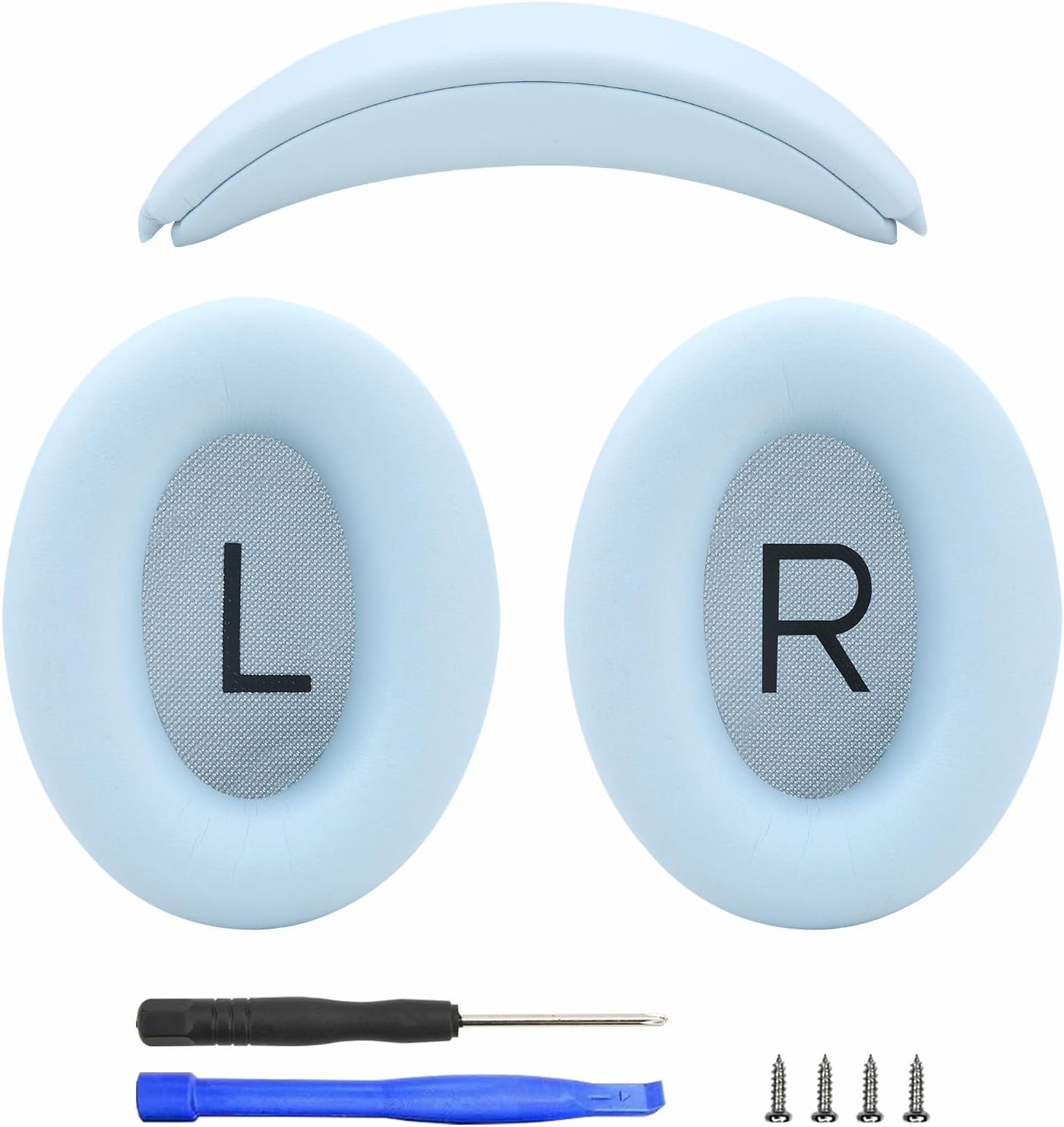 Earpads and Headband Cover Ear Muffs for Bose QC35 QC45 Headphones Accessories with Protein Leather& Memory Foam (Sky Blue)