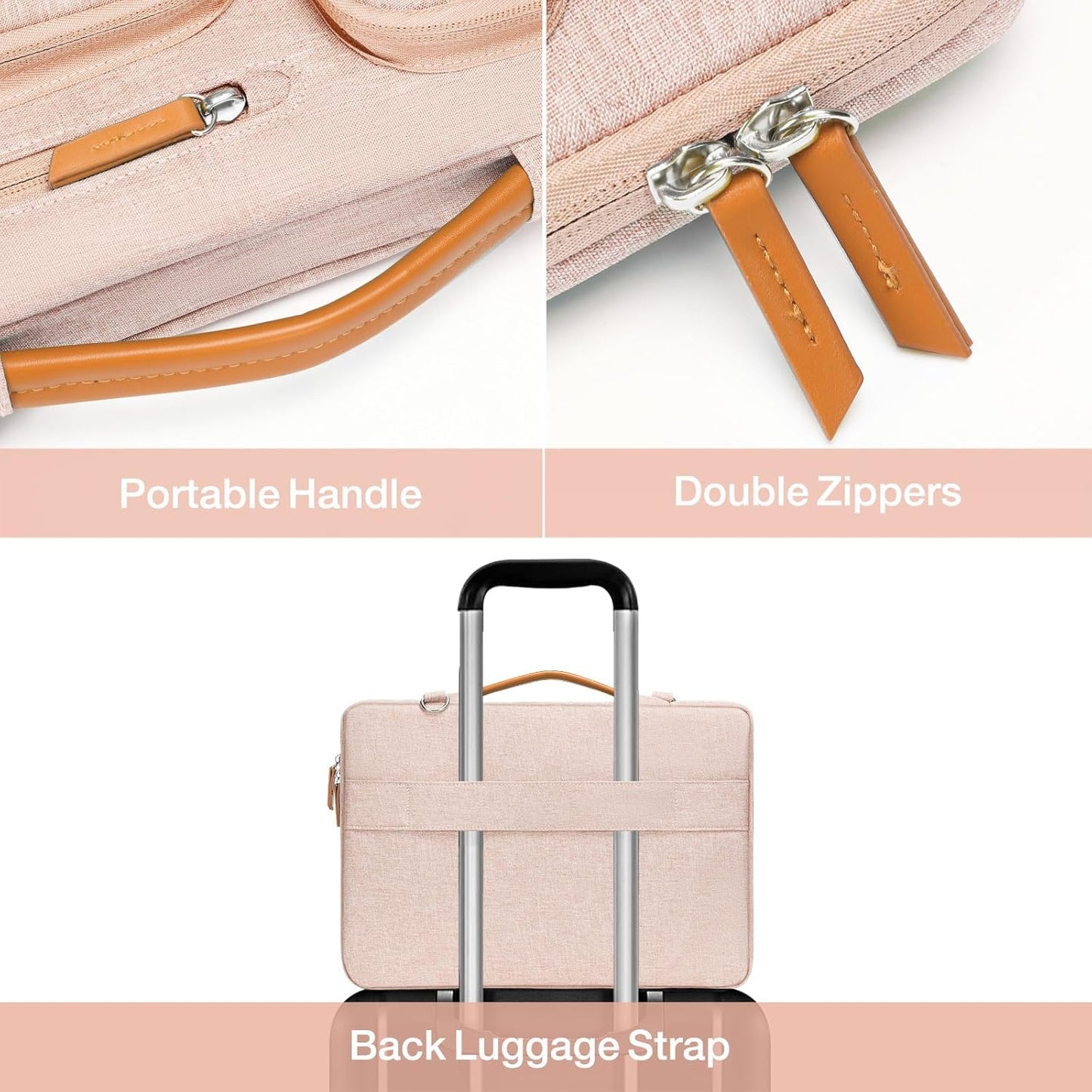 MOSISO 360 Protective Laptop Shoulder Bag,13-13.3 inch Computer Bag Compatible with MacBook, HP, Dell, Lenovo, Asus Notebook,Side Open Messenger Bag with 4 Zipper Pockets&Handle, Khaki