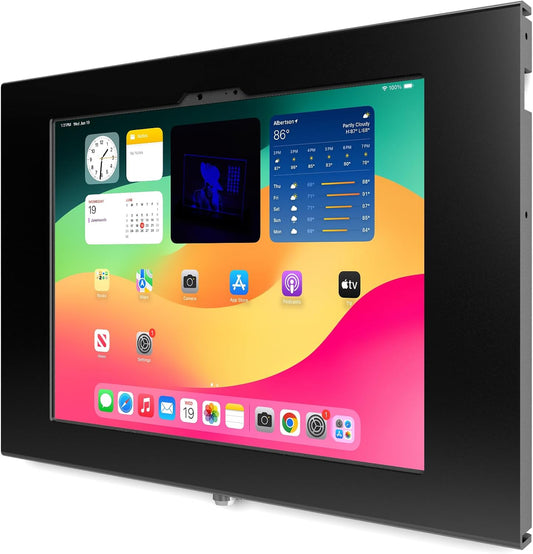 TABcare Locking Anti-Theft Metal Case for iPad Pro 13" for Kiosk, POS, Store, Show Display, Time Clock (Black, iPad Pro 13)