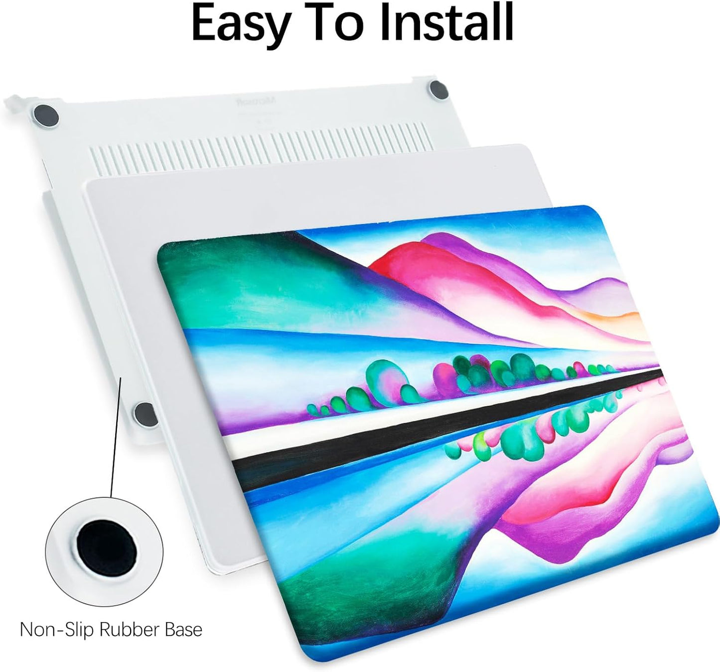 Berkin Arts for MacBook Pro 16 Inch Cover A3403 A3186 A2991 A2780 A2485 (2024-2021) with M4/M3/M2/M1 Chip with Keyboard Cover&Screen Protector Abstract Landscape (Lake George Reflection by O'Keeffe)