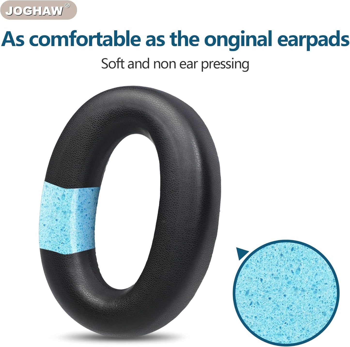 Replacement Ear Pads for Headphones - Compatible for Sony MDR-1000x/WH-1000xm2 | Premium Protein Leather Cushions with Soft Memory Foam for Comfort - Black