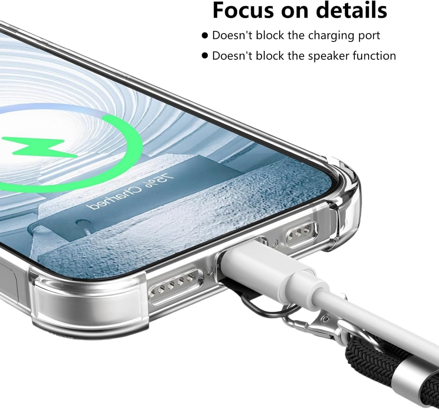 Crossbody Phone Lanyard Strap with 2 Pack Patchs, Adjustable Universal Nylon Neck Strap