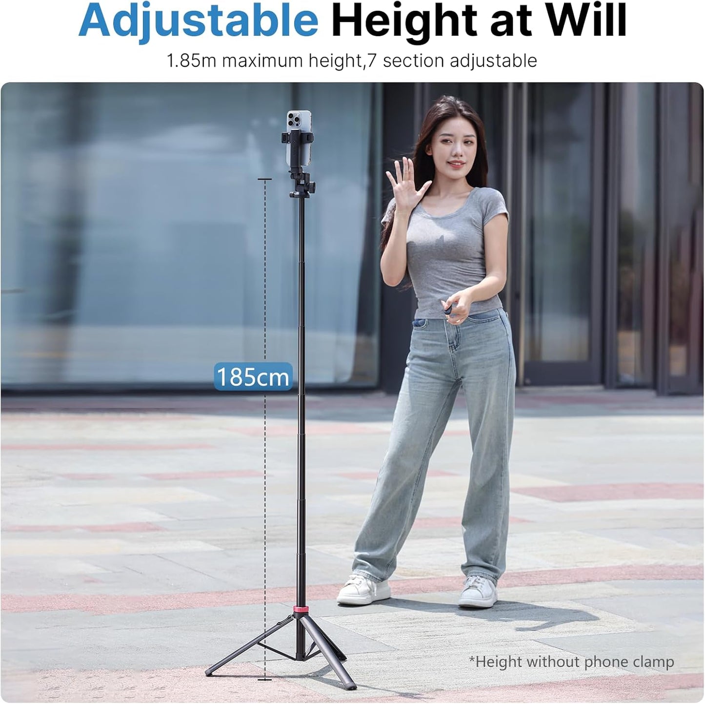 ULANZI MT-78 Extendable Phone Tripod, Metal 72.83" Selfie Stick Camera Tripod Stand with 2 in 1 Phone Clip, 360° Ball Head Camera Tripod with Cold Shoe for iPhone Sony Canon, Lightweight for Travel