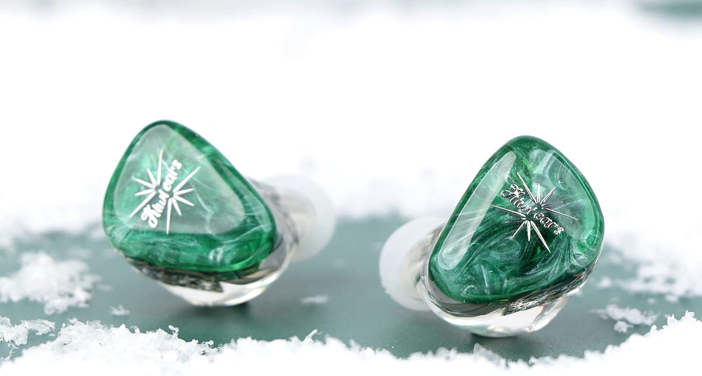 Linsoul Kiwi Ears Orchestra Lite Performance Custom 8BA in-Ear Monitor IEM with Detachable 4-core 7N Oxygen-Free Copper OFC Cable, Handcrafts Faceplate for Audiophile Studio Musician (Green)