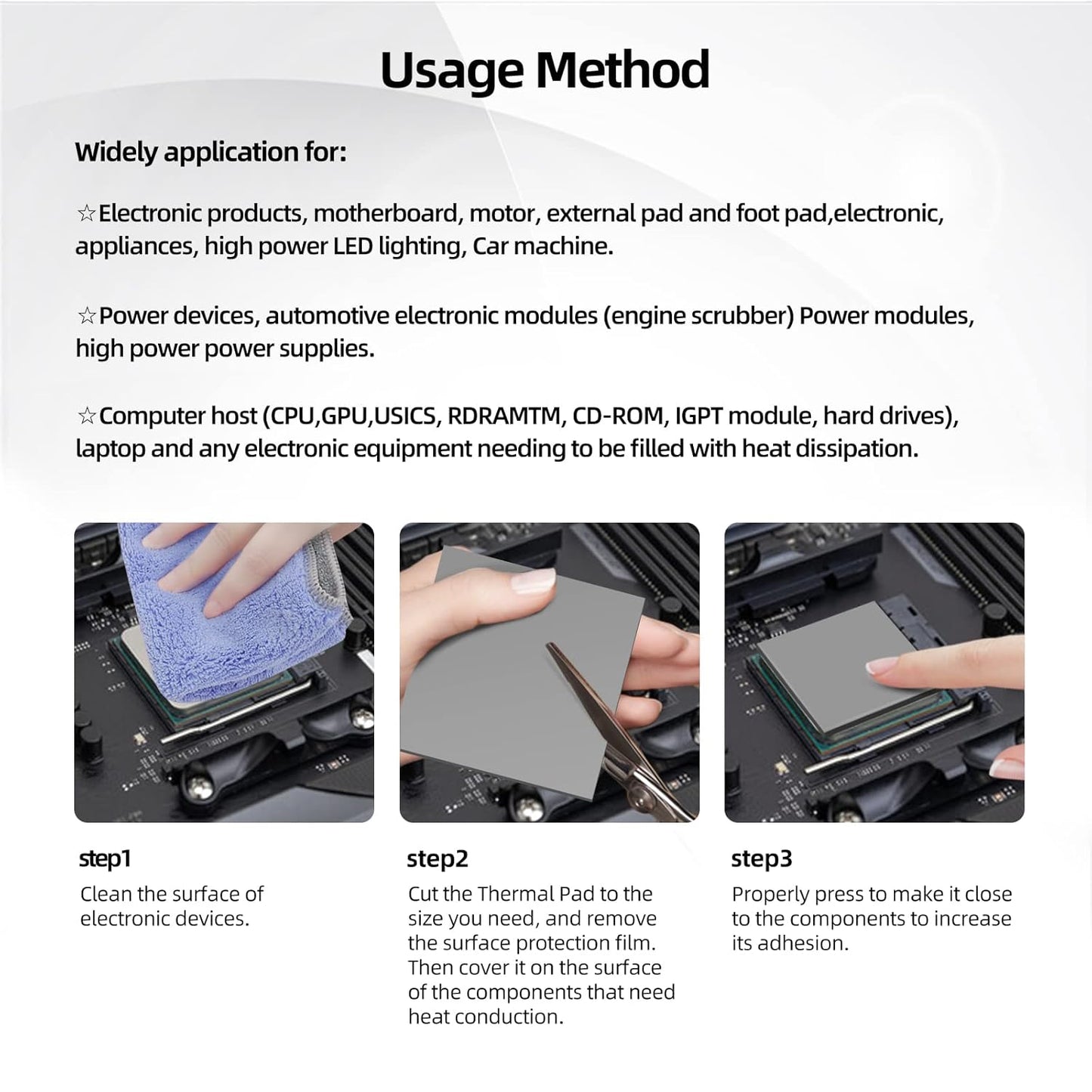 Silicone Thermal Pads 14.8 W/mK, 120x120x1.0mm (1 pcs) Non Conductive Heatsink Cooling Pads for Laptop Heatsink/SSD/CPU/IC/LED Cooler