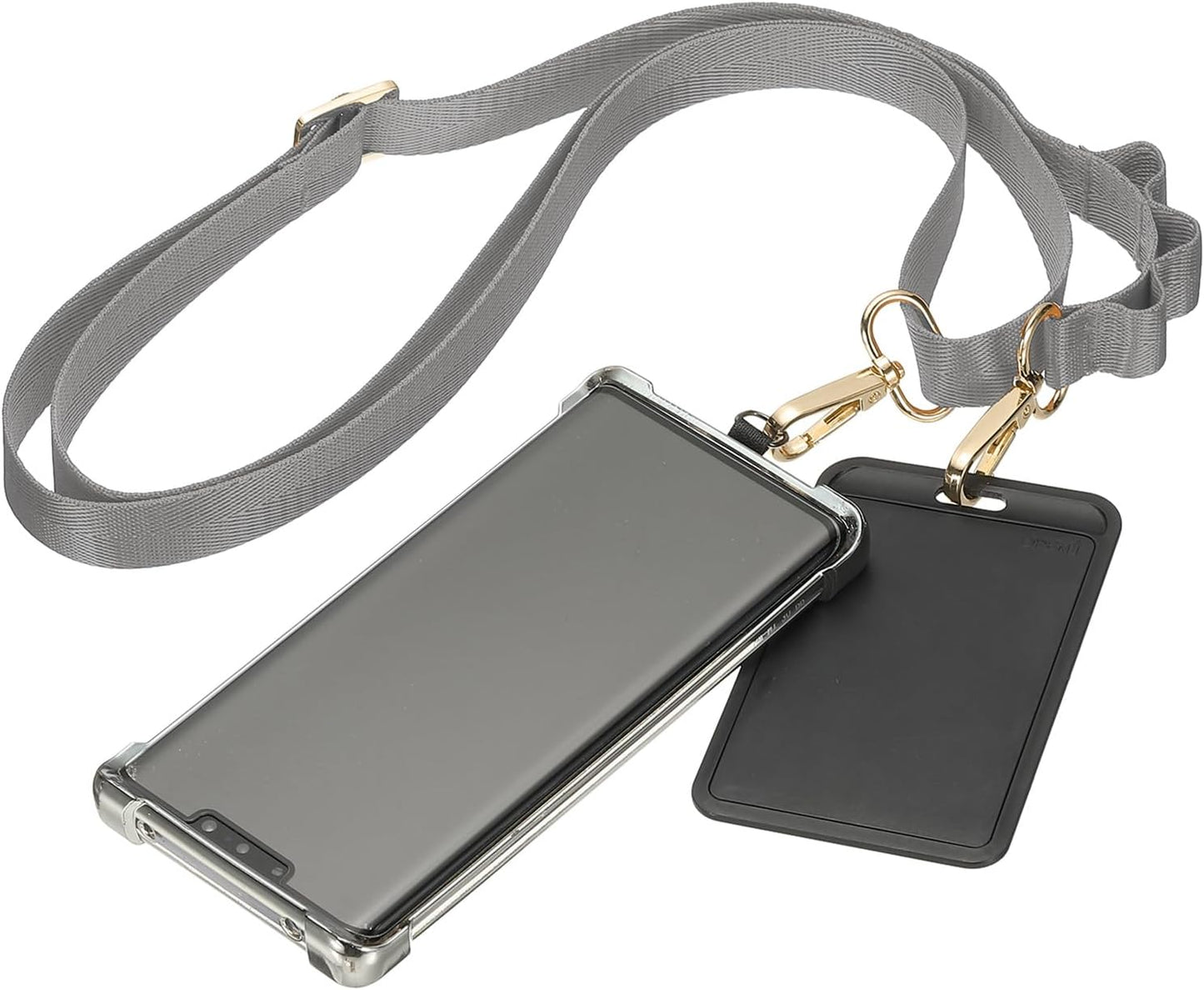 PATIKIL Universal Cell Phone Lanyard, Adjustable Crossbody Phone Strap Anti-Theft Polyester Neck Lanyard with Patches for Concerts Gym Travel Secure Hands-Free Carry, Grey