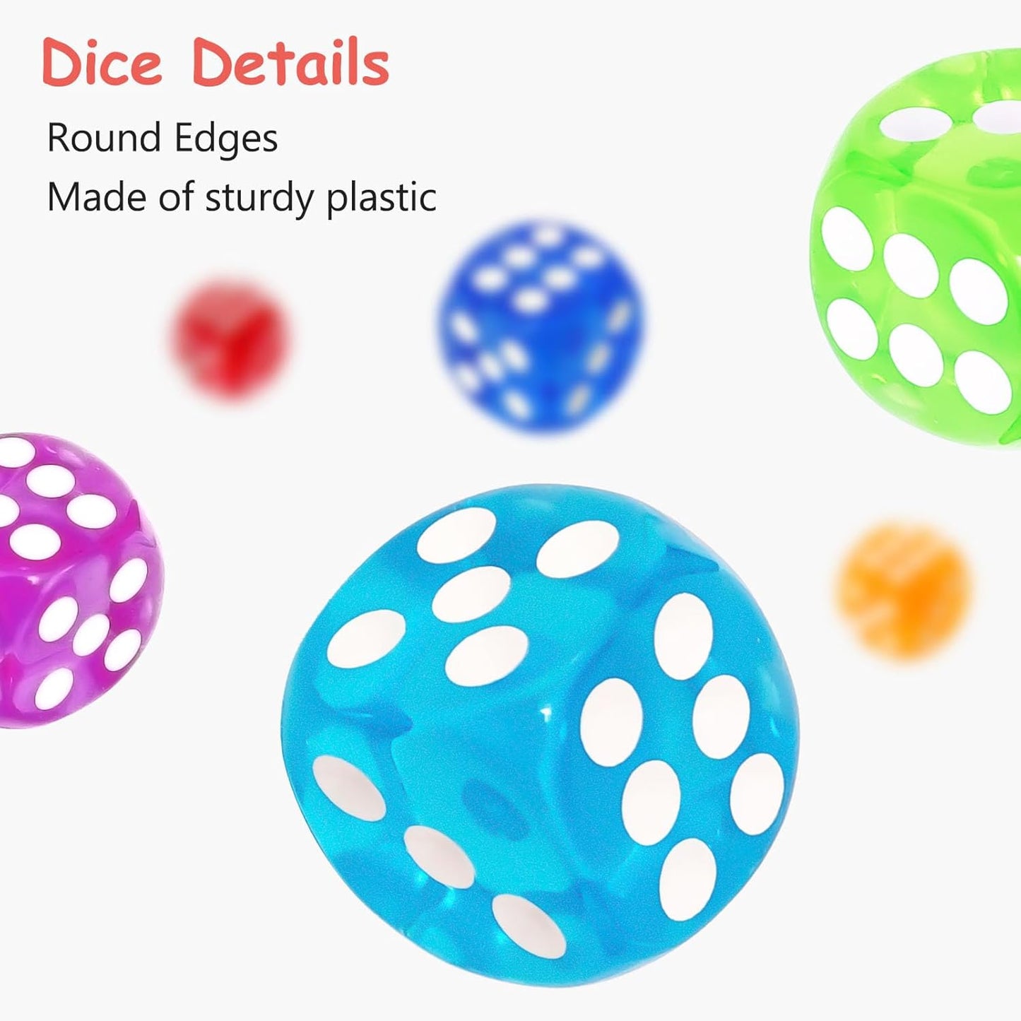 300 Pieces Colored Dice Bulk Set 14 MM 6 Sided Standard Dices for Classroom Teaching Board Game Playing and Rolling, 10 Colors