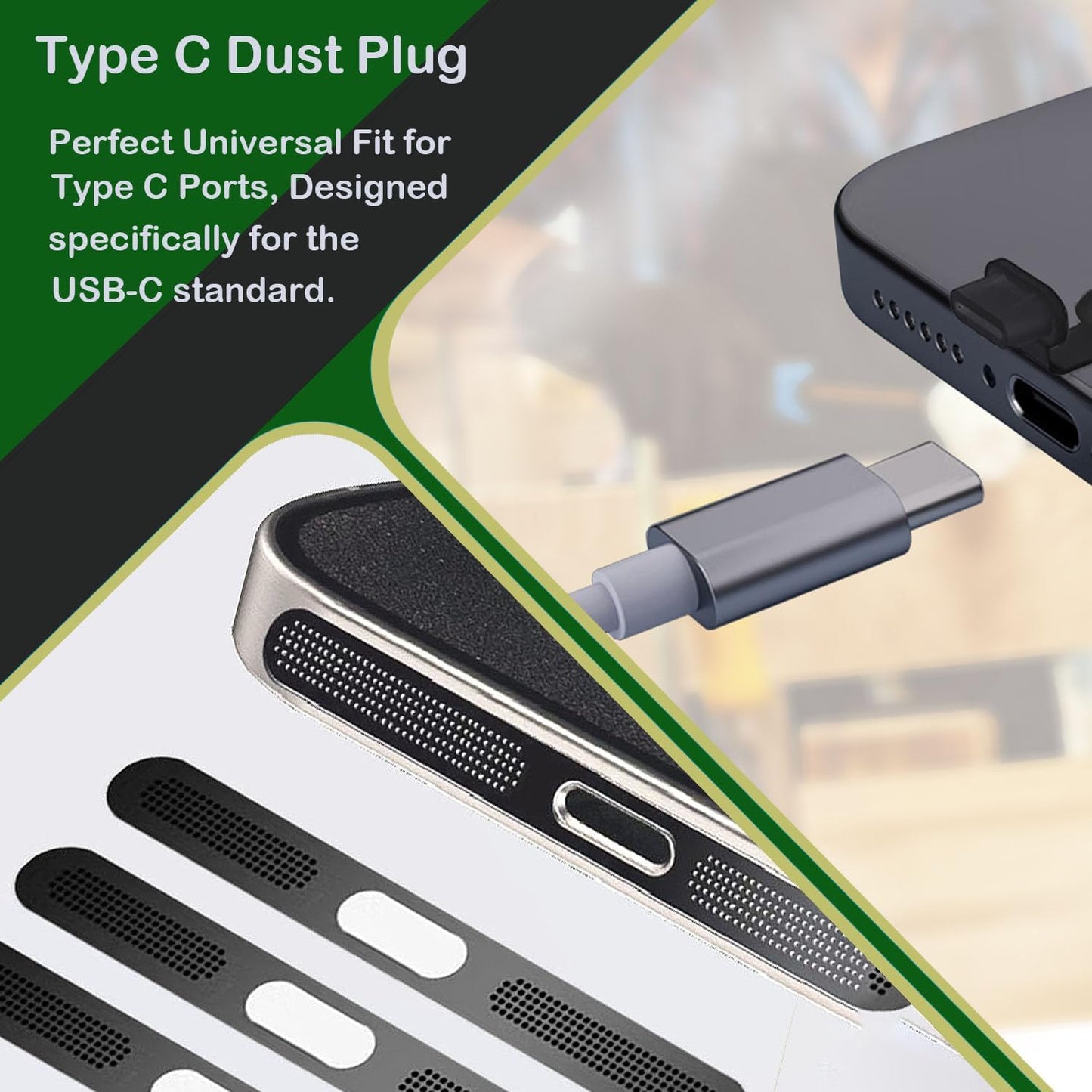 USB C Dust Plug, Type-C Port Cover for iPhone17/ iPhone16/15 Series Charger Port & Speaker Dust Cover, 8-Pack Soft Silicone Anti-Dust Plug Covers Set