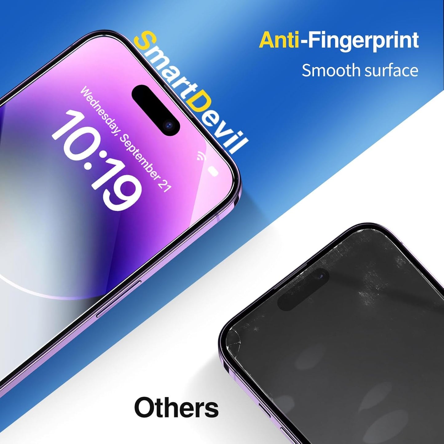 SMARTDEVIL 2 Pack Screen Protector for iPhone 14 Pro Max (6.9 Inch) Tempered Glass, HD Clear Film, Easy Installation, Dust-Free & Bubble-Free