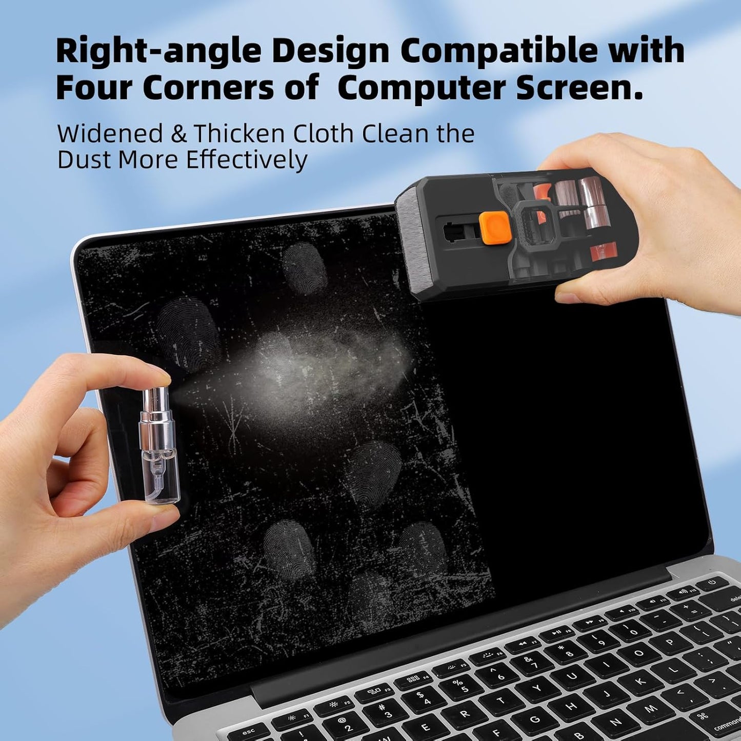 Ordilend Keyboard Cleaning Kit Laptop Cleaner, All-in-One Computer Camera Cleaning Kits Brush Tool, Multi-Function PC Electronic Cleaner for iPad iPhone Pro Earbuds Camera Monitor with Patent, Black