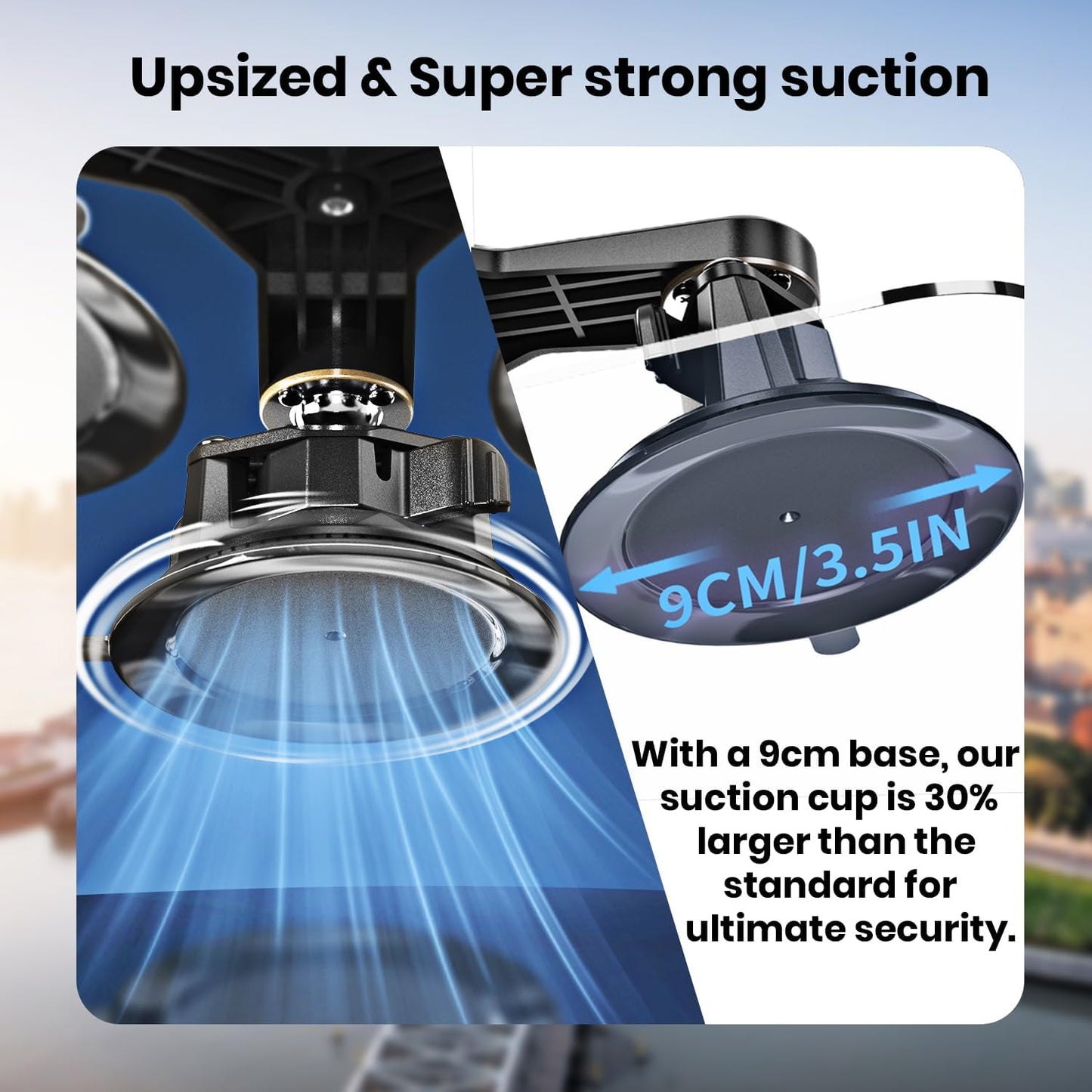 Suction Car Mount for GoPro/Insta360/DJI | Aluminum Alloy Extendable Selfie Stick with Multi-Joint Flexible Arm | Upsized Strong Suction Mount Kit Includes Tripod Adapter