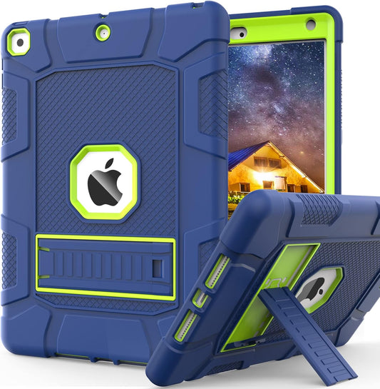 Rantice iPad 9th Generation Case, iPad 8th Generation Case, iPad 7th Generation Case, Hybrid Shockproof Rugged Drop Protection Cover with Kickstand for iPad 10.2'' (Navy+Green)