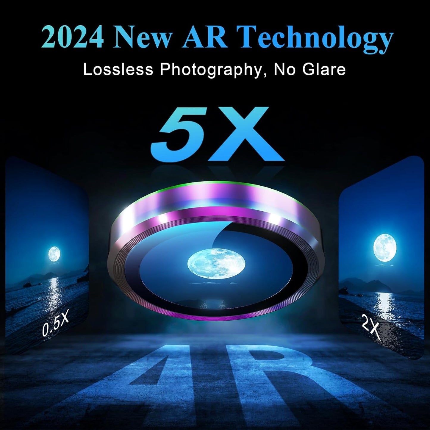 YWXTW Camera Lens Protector for iPhone 16 Pro/iPhone 16 Pro Max, [1 Step Installation Tray] Tempered Glass Screen Protector Metal Individual Camera Cover Accessories Case Friendly (Multi-Coloured)