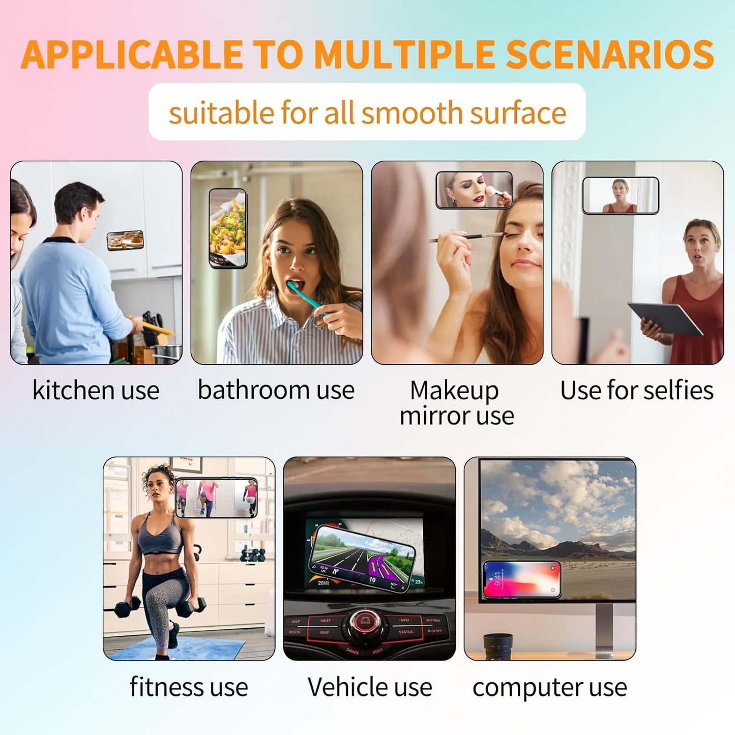 ZYCCER Double Sided Silicone Suction Phone Holder Mount,Compatible with iPhone and Android Cases Hands-Free Mirror Shower Phone Mount Strong Grip Holder (Light Blue, Single Sided 1PCS)