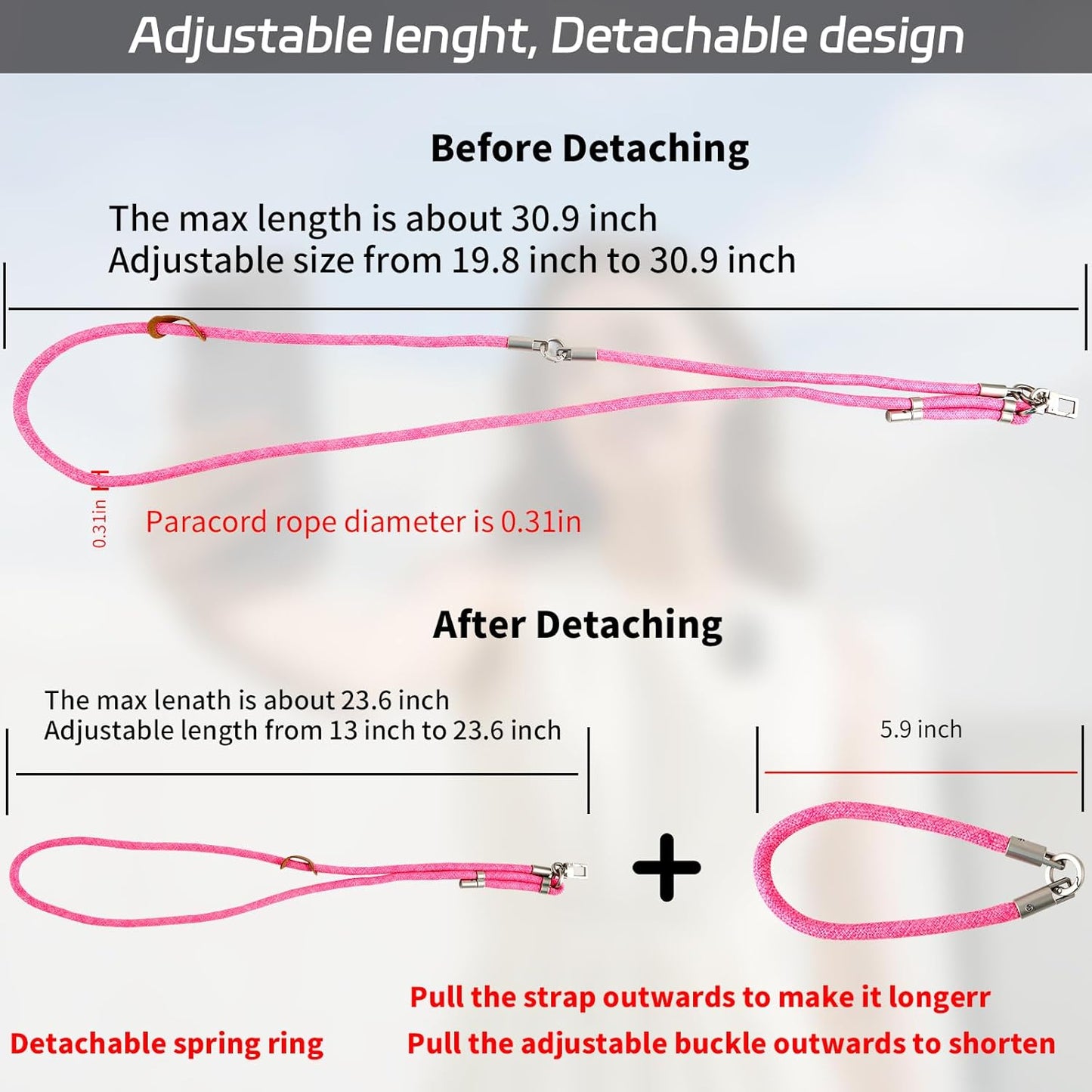 3-in-1 Adjustable Phone Lanyard Crossbody Cell Phone Neck Strap Universal Mobile Wrist Lanyard