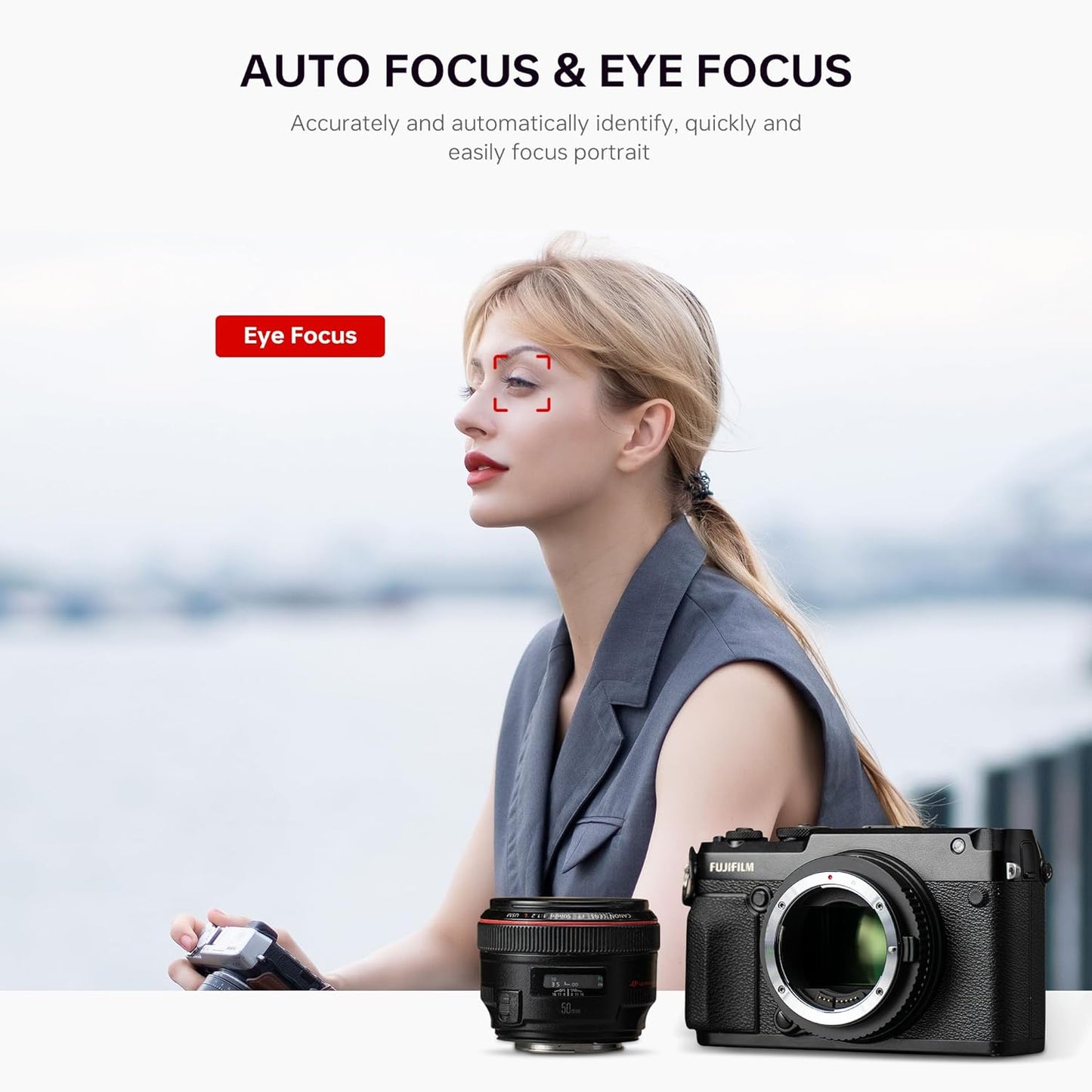 VILTROX EF-GFX II Auto Focus Lens Mount Adapter Converter with Aperture Control, EXIF Transmitting Compatible with Canon EOS EF/EF-S Lens to Fujifilm G-Mount GFX Cameras GFX 100S 50S 50R