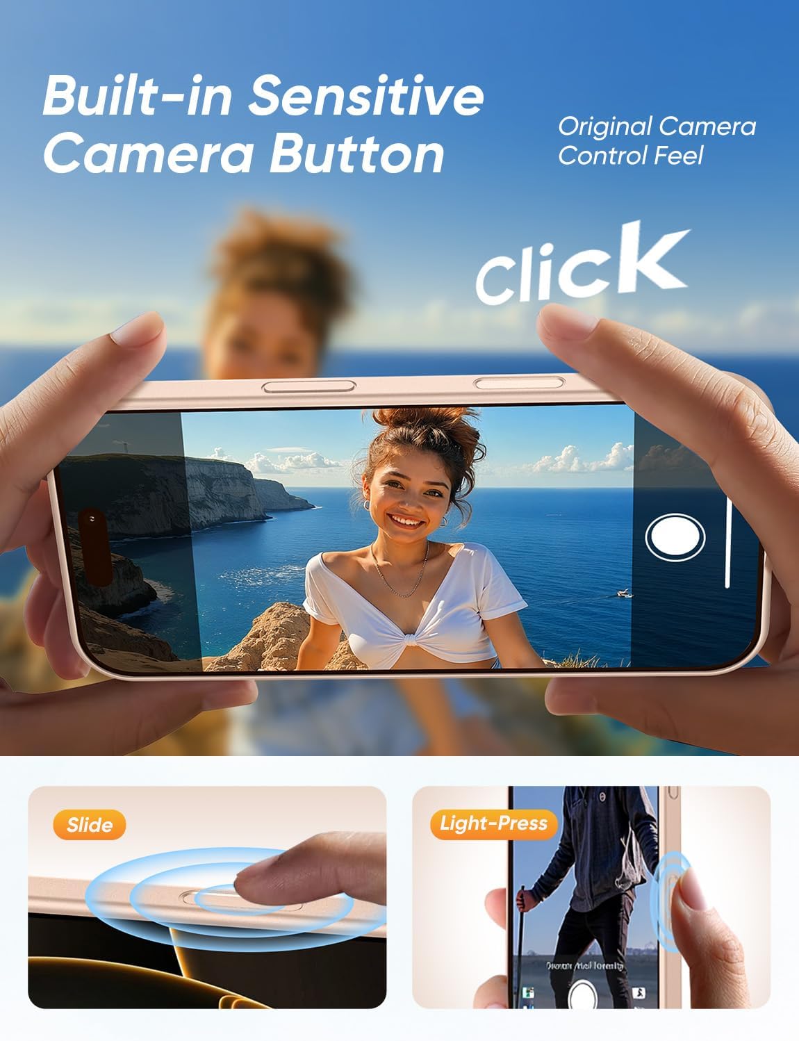 MAGIC JOHN 360° Rotatable Magnetic Invisible Stand for iPhone 16 Pro Max Case [Camera Control Button] [Compatible with MagSafe] 16FT Shockproof for iPhone 16 Pro Max Case with Kickstand, Rose Gold