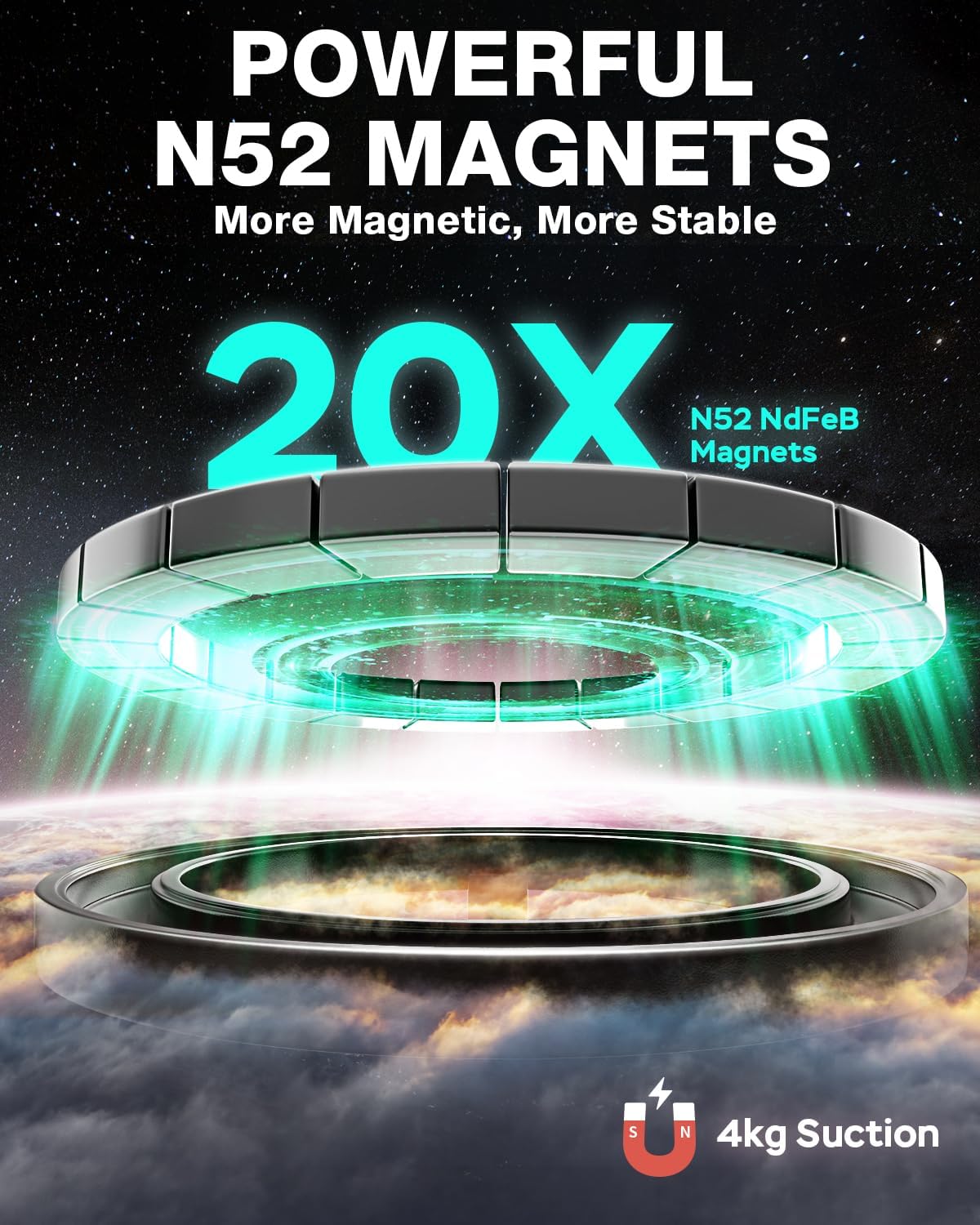 Smolink Magnetic Car Phone Holder, Zinc Alloy Material for Magsafe Car Mount Never Drop, Universal 360°Pro Adjustable Car Phone Holder Mount for iPhone 16 Pro Max 15 14 13 Series All Phones, Green