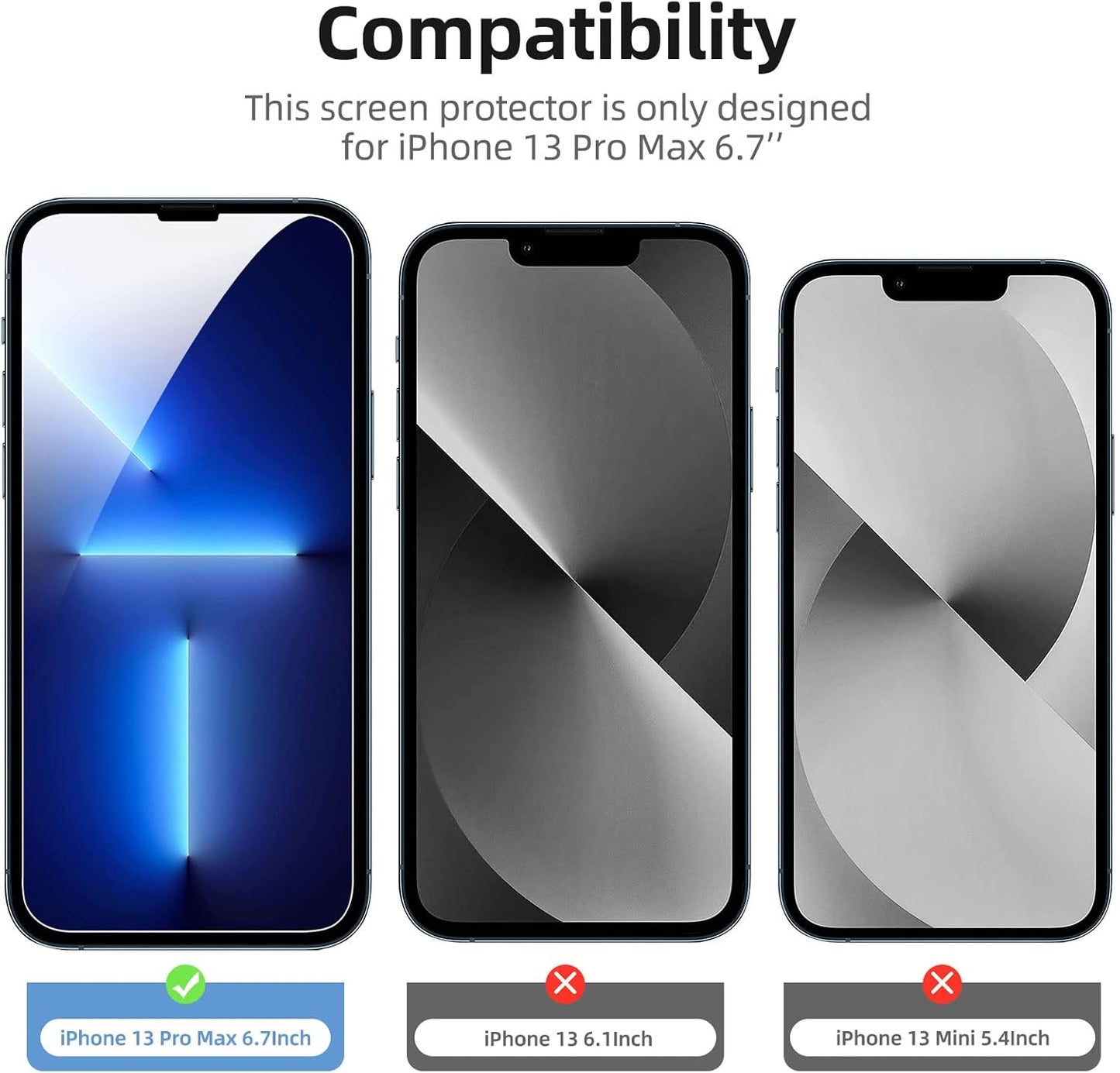 NEW'C 3 Pack Designed for iPhone 13 Pro Max, iPhone 14 Plus Screen Protector (6.7"), Enhanced Tempered Glass Protection, Case Friendly Bubble Free Ultra Resistant