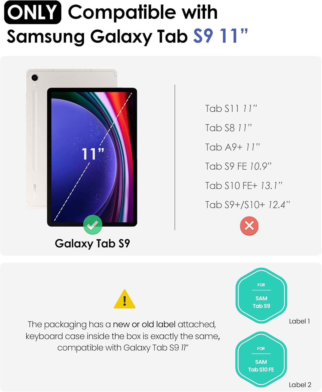 Nillkin for Samsung Galaxy Tab S9 11” Case with Detachable Keyboard, Multi-Touch Trackpad, 7-Color Backlit, S Pen Holder, Rugged Keyboard Case with Camera Cover for Samsung Tablet S9