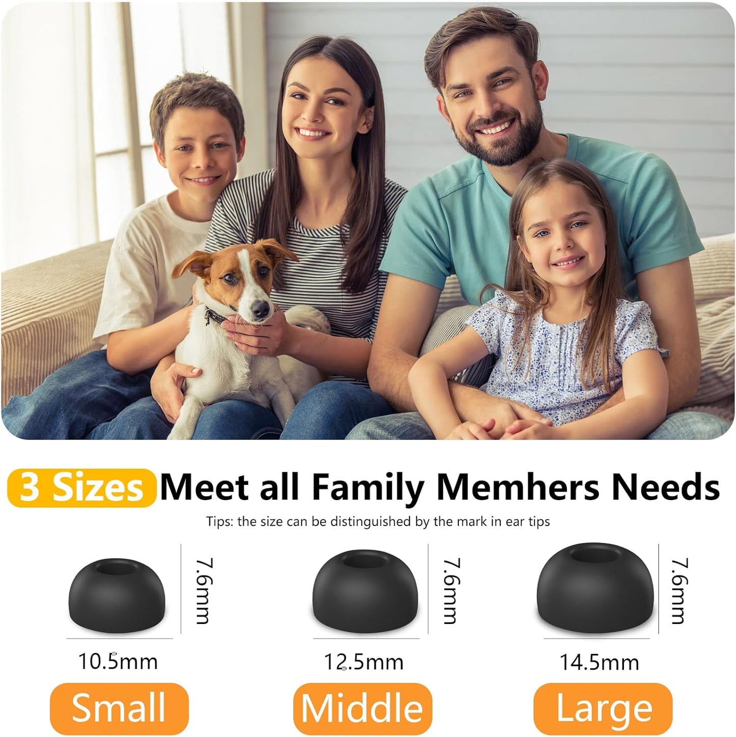 Compatible with AirPods Pro 2nd/1st Generation Memory Foam Replacement Ear Tips,with Noise Reduction Hole & Built-in dust Guard Screen,for USB-C Charging Case with Cleaner kit -Black