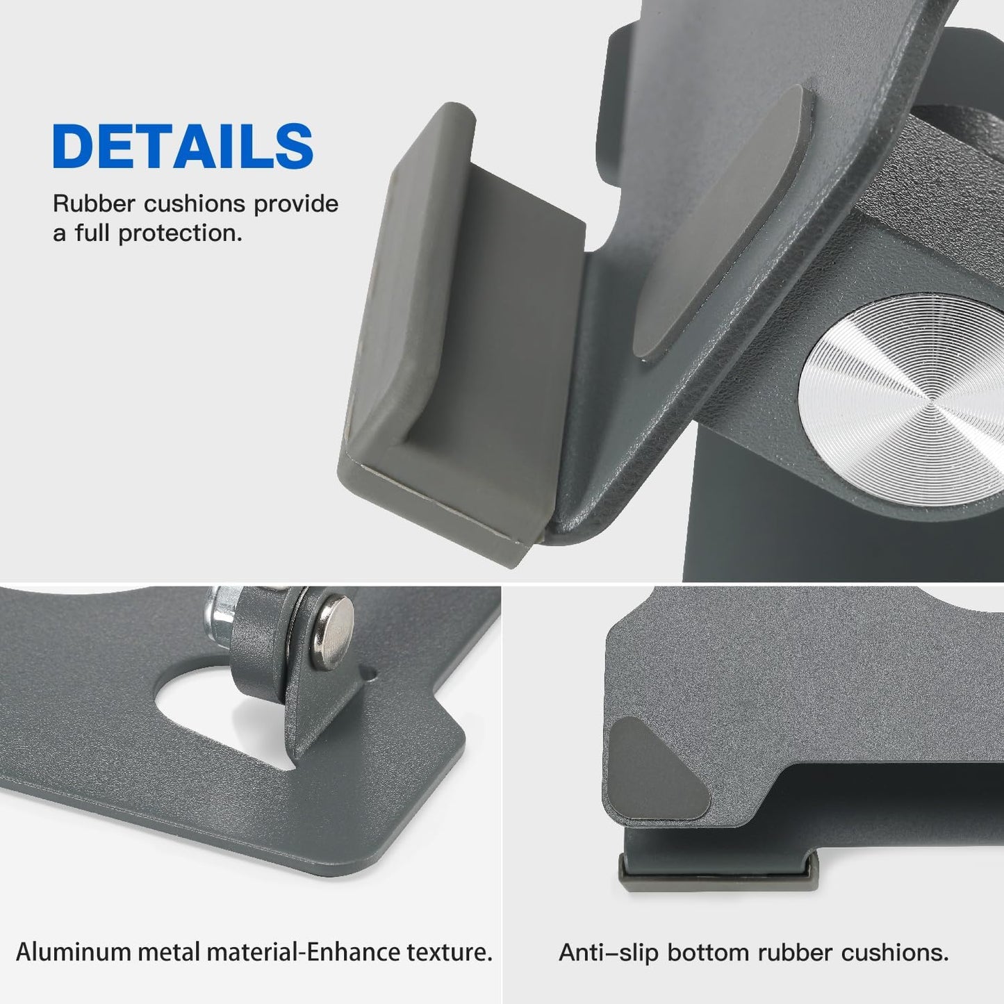 KABCON Tablet Stand,Tablet Holder for iPad,Adjustable Portable Multi Angle Desktop Stand Compatible with iPad Pro 9.7 10.5 12.9 Air Mini 1-4,Galaxy Tabs,Surface Pro Tablets,Kindle,E-Reader,Nexus-Grey