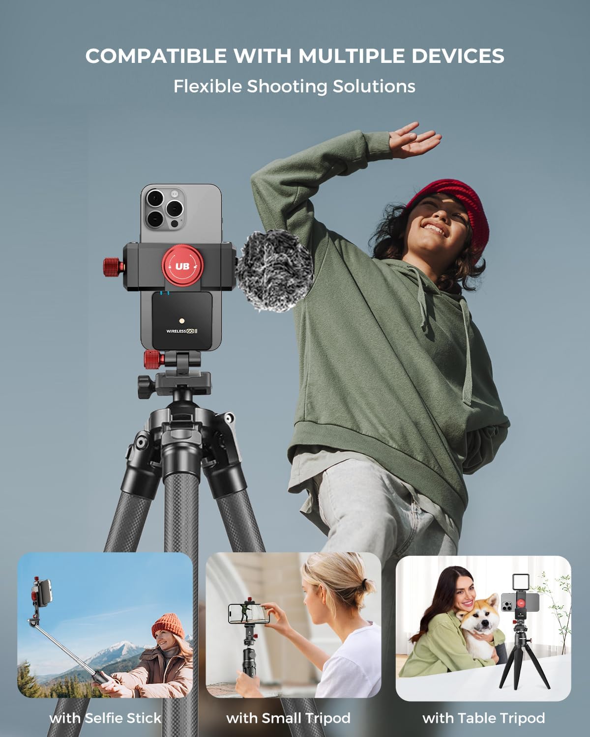 UBeesize Metal Phone Tripod Mount Cold Shoes with Arca QR Base, 3 Control Knob 360° Cell Phone Tripod Adapter for iPhone, Samsung, Desktop Tripod Smartphone Holder for Video Streaming Vlogging Rig