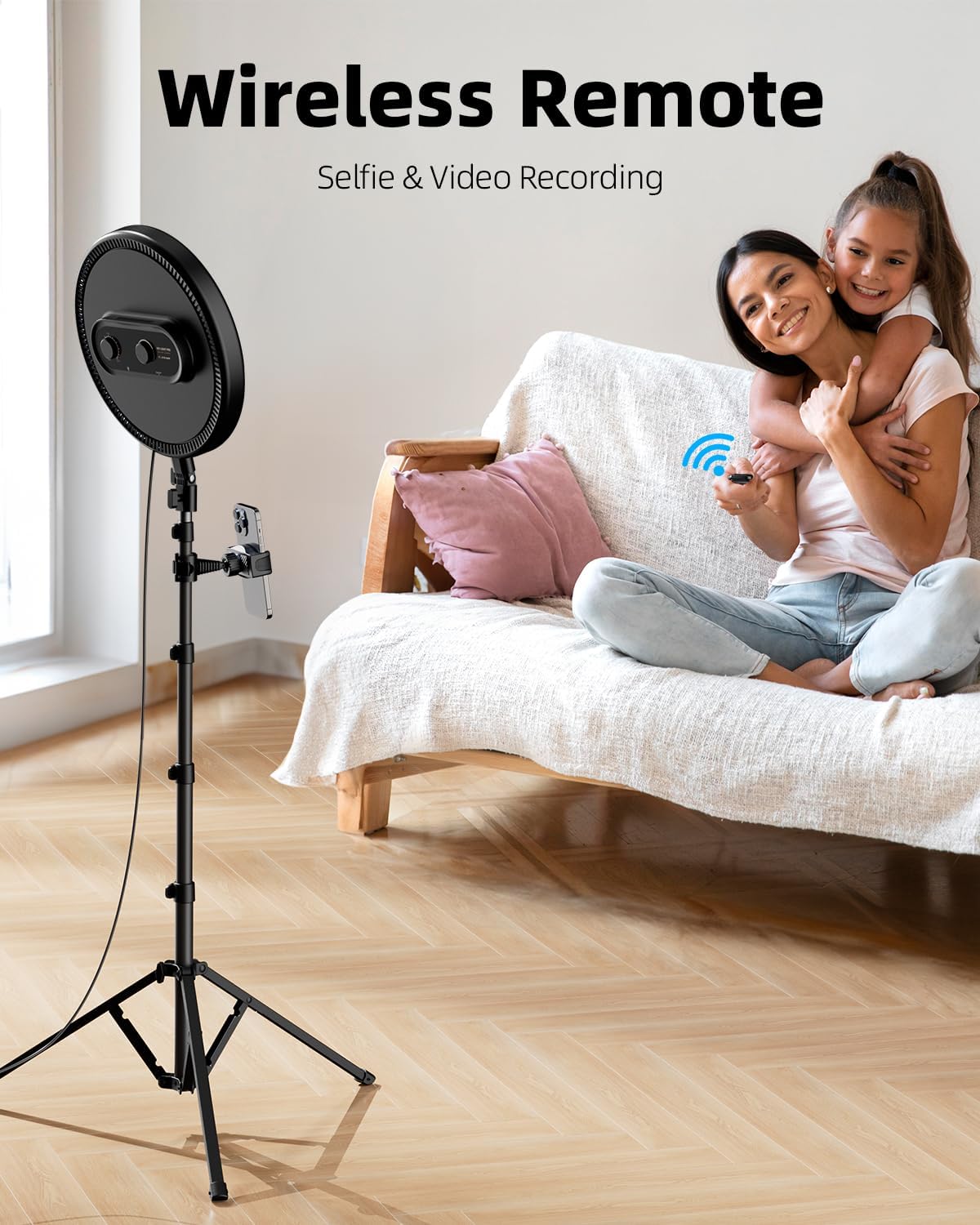 Weilisi Ring Light with 72" Tripod Stand and Phone Holder, 6500K Full-Screen Selfie Ring Light for Makeup Barber Video Recording, Photography Lighting, Ring Light Tripod for iPhone Phone with Remote