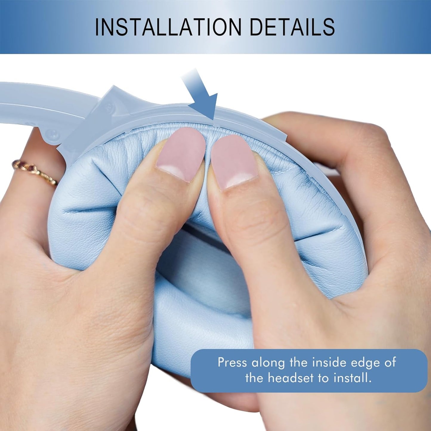 GEVO Replacement Ear Pads for Bose QC45, Ear Cushions for Bose QuietComfort 45 (QC45) & Quiet Comfort SE (QC SE) Headphones, Earpads with Softer Leather Noise Isolation Foam (Moonstone Blue)