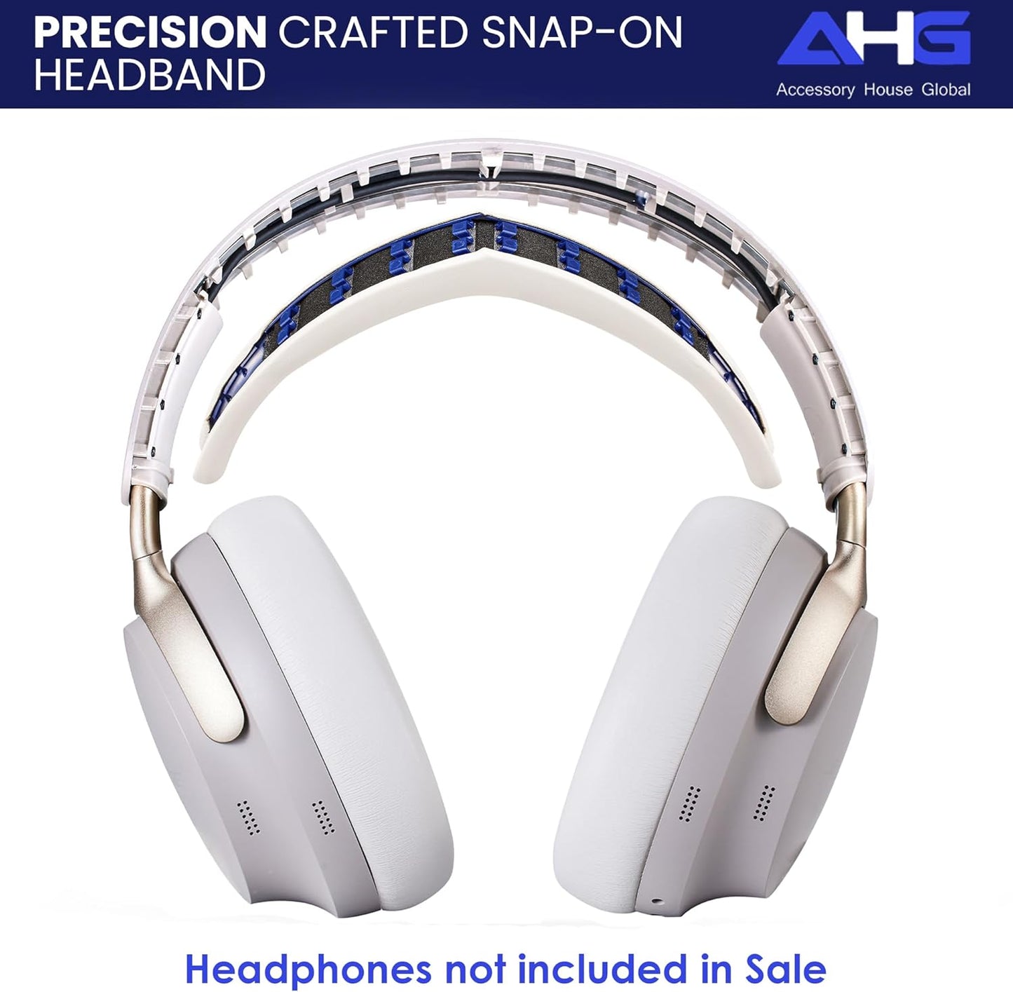 QC Ultra Replacement Ear pad and Headband Pad Kit Cushion Compatible with Bose QuietComfort Ultra Wireless Headphones. (AHG-QUIETCOMFORT-Ultra-Combo-White-Smoke)