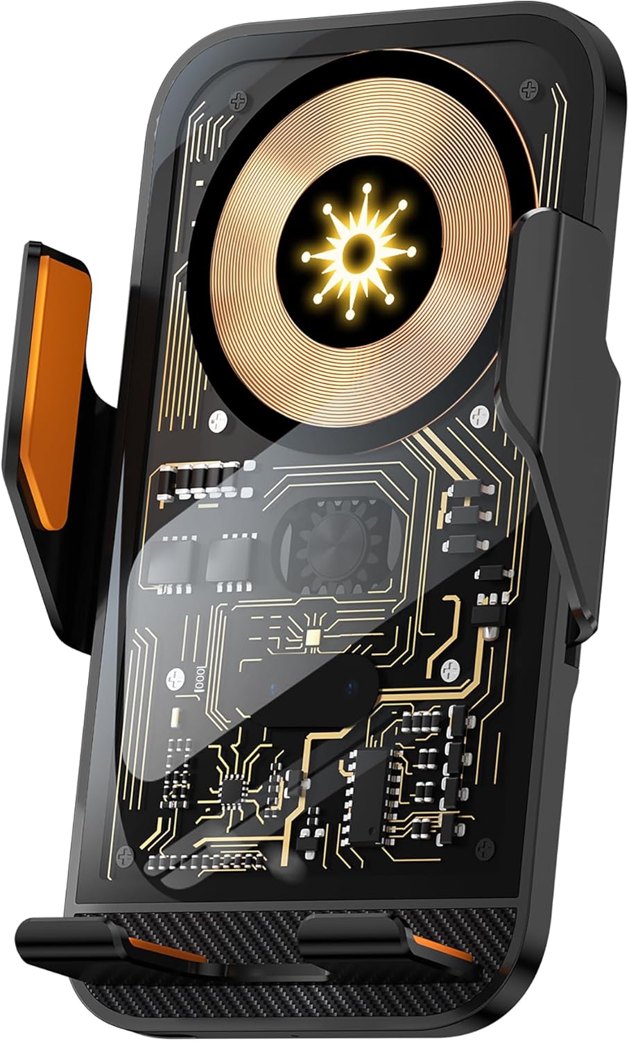 Wireless Car Charger Holder, 15W Fast Charging Car Phone Holder Charger Auto-Clamping 360° Rotation Adjustable Air Vent Phone Mount Car Charger with Luminous Logo for iPhone 16 15 14 13 S24 S23 S22