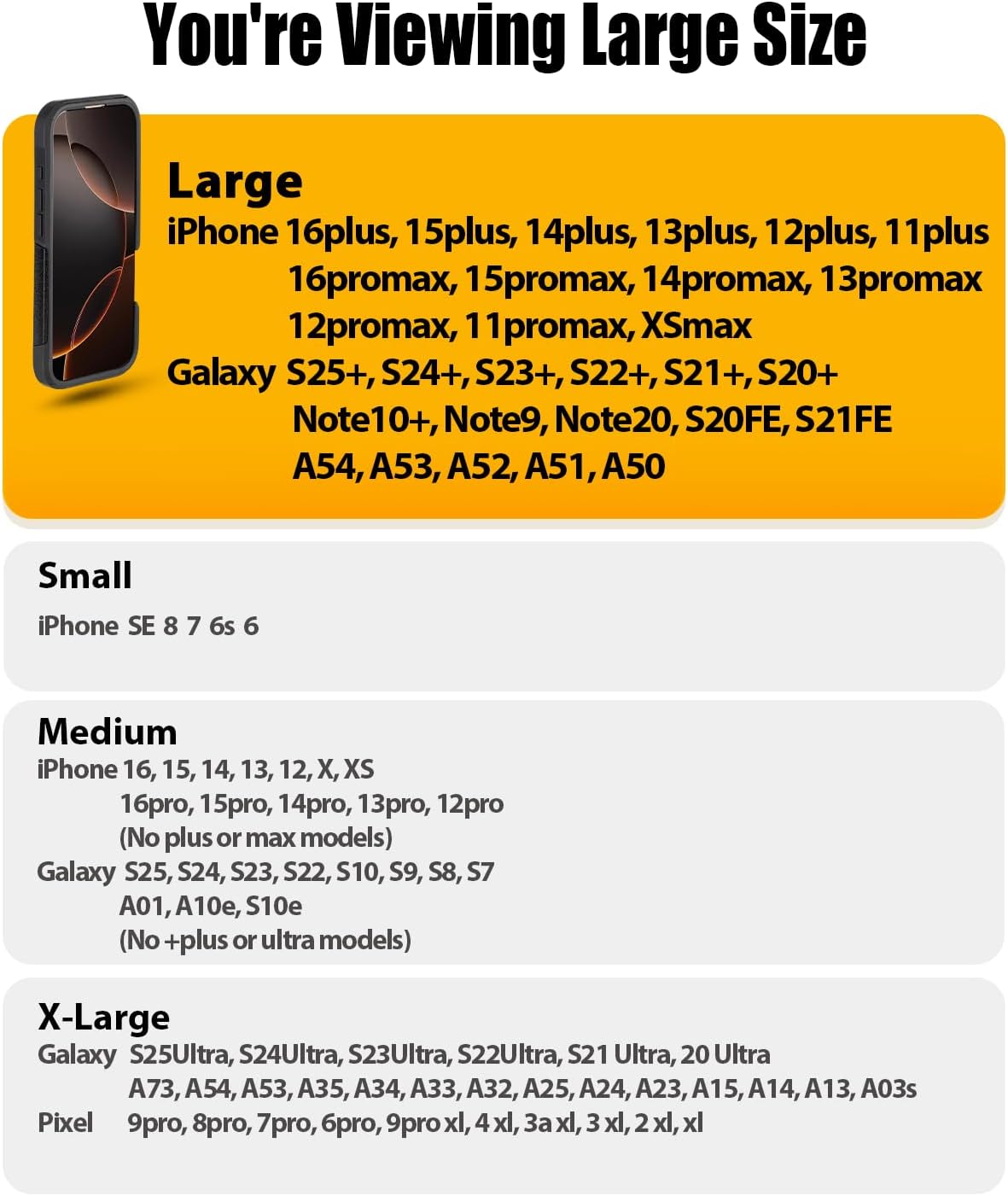 PiTau Holster for Large iPhone Plus, Pro Max Models 16 15 14 13 12 11 Xs Max – Cell Phone Belt Holder Clip Case, ID Card Carrying Pouch (Fits Otterbox Commuter Case) Brown