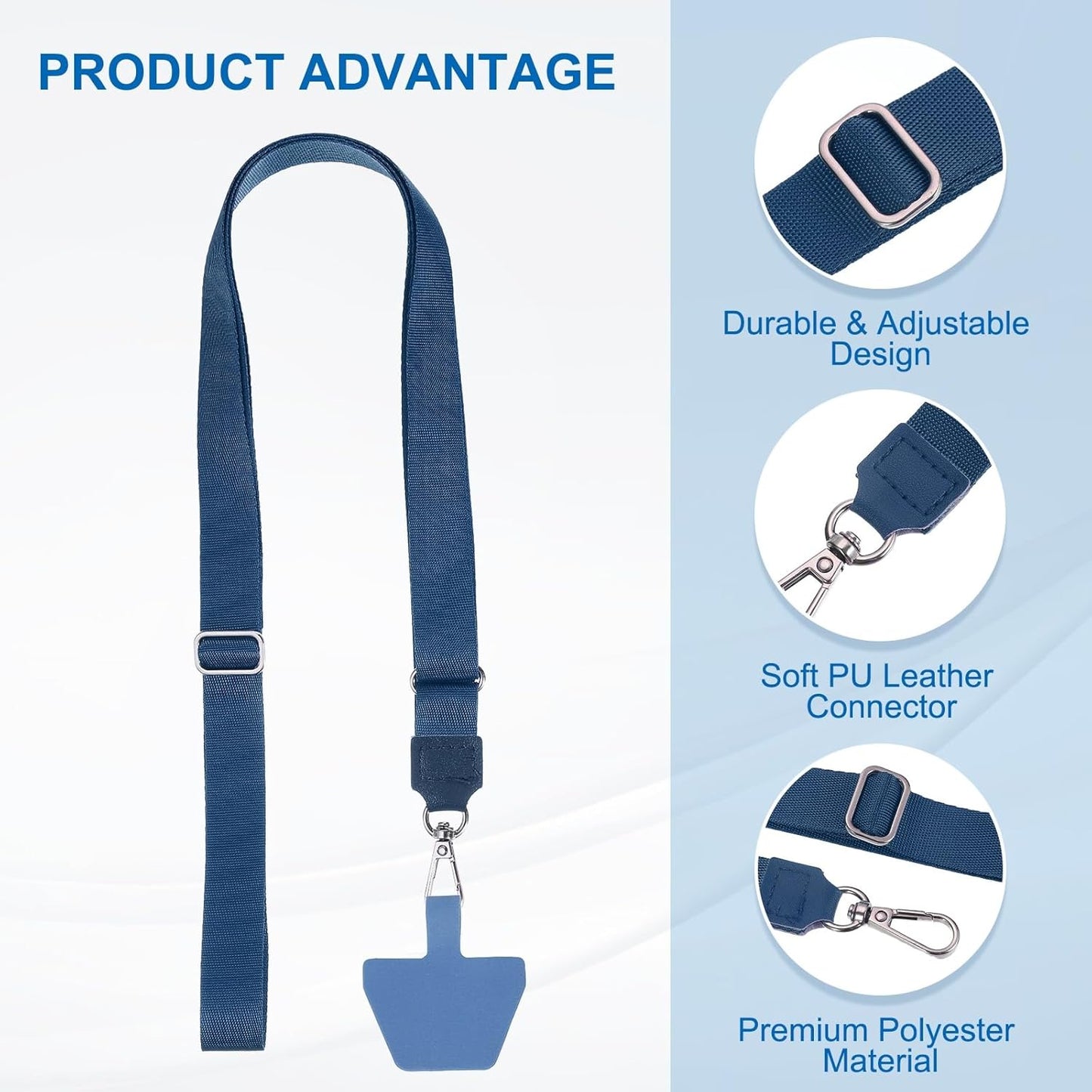 PATIKIL Smart Phone Lanyard with Wrist Strap and Patches for Most Smartphones ID Badges Keychain