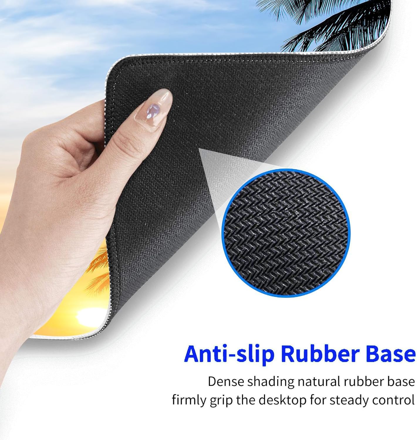 Large Gaming Mouse Pad with Stitched Edges, Extended Desk Mousepad with Superior Micro-Weave Cloth, Non-Slip Base, Water Resist Keyboard Pad for Gamer, Office & Home, 31.5 x 11.8 in,Tropics