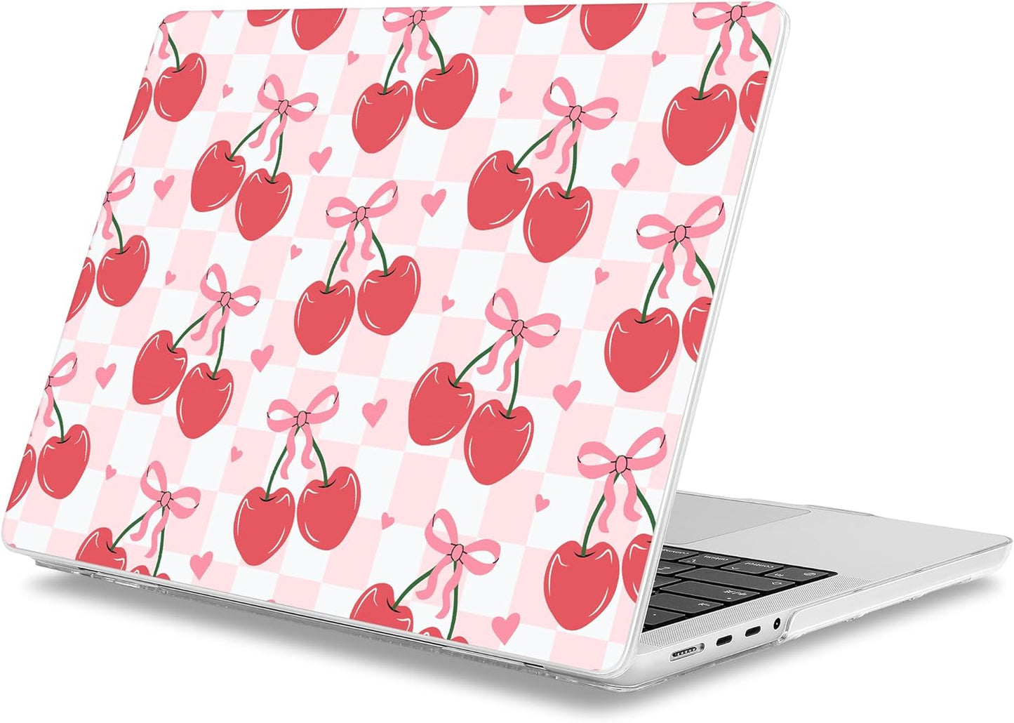 Mektron Case for 2025 MacBook Pro 16" M4 A3403 A3186 M3 A2991 M2 A2780 M1 A2485 (2021/2023/2024) Pro/Max with Touch ID, Hard Shell Plastic Laptop Cover Keyboard Cover, Cherries Bows C353