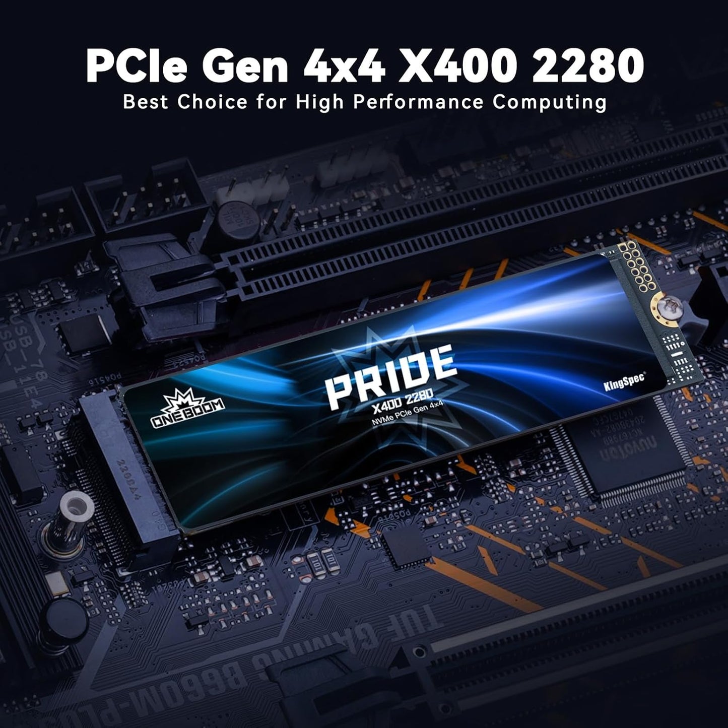 KingSpec OneBoom X400 4TB M.2 SSD Gen4 7300MB/s, TLC 3D NAND Internal NVMe SSD for Gaming & 4K Editing, Compatible with PC / PS5 / Laptop