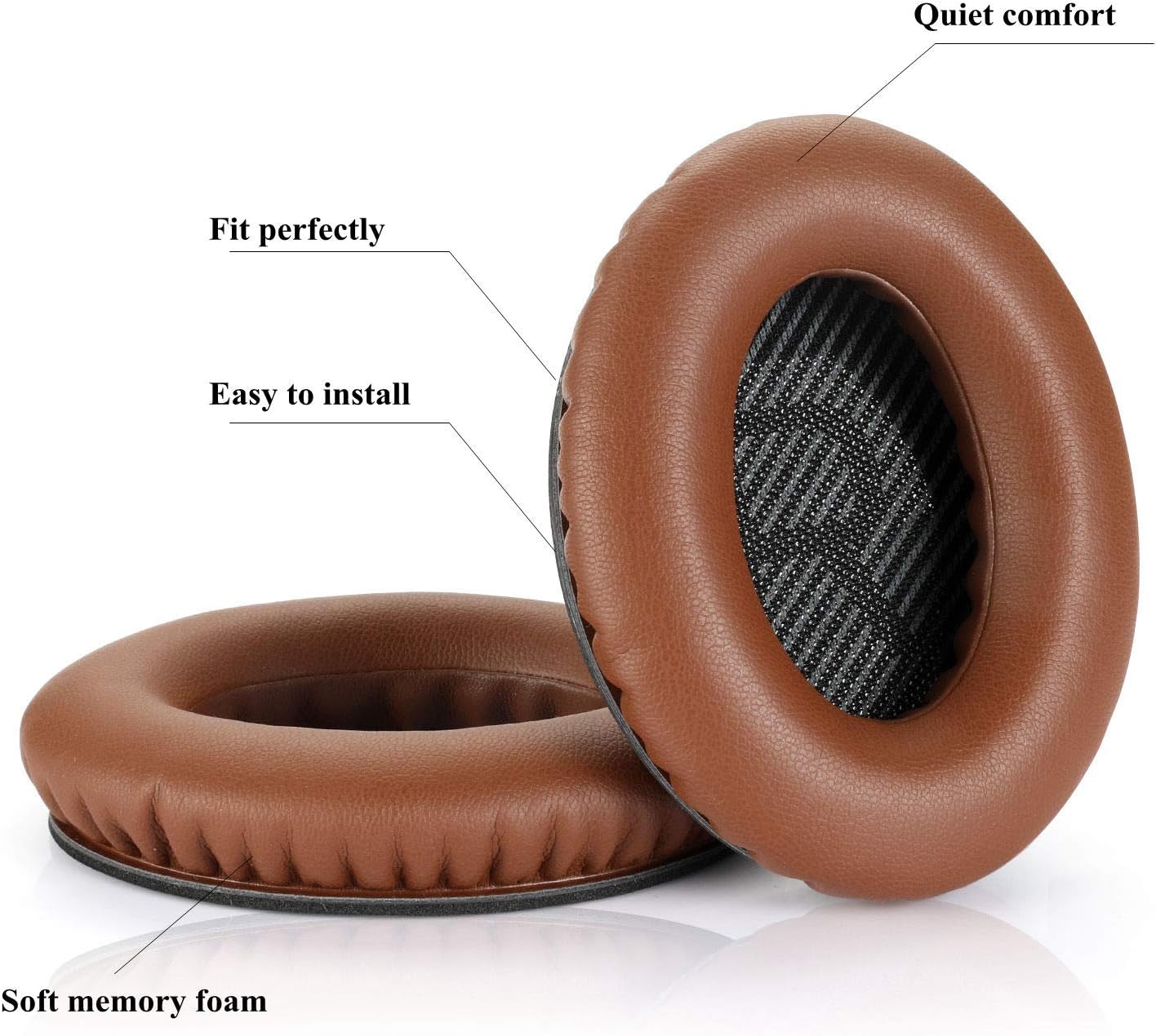 Headphones Replacement Ear Pads,for Bose Quietcomfort QC15 QC25 QC35 35 ii-(Brown)