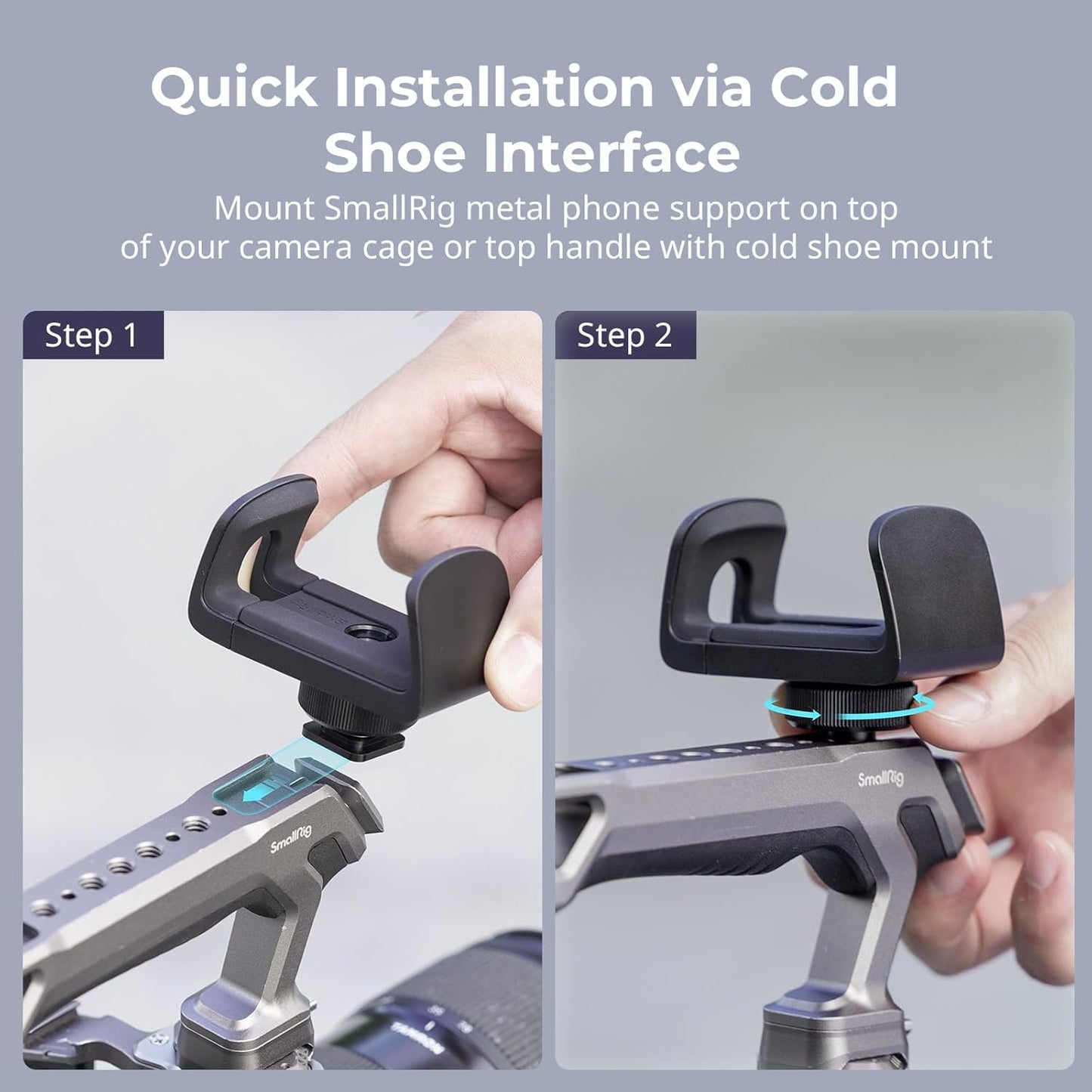 SMALLRIG Universal Power Bank Holder with Cold Shoe Mount, Adjustable Power Bank Clamp Mount for Camera Rig and Phone Cage and Handle - 4600